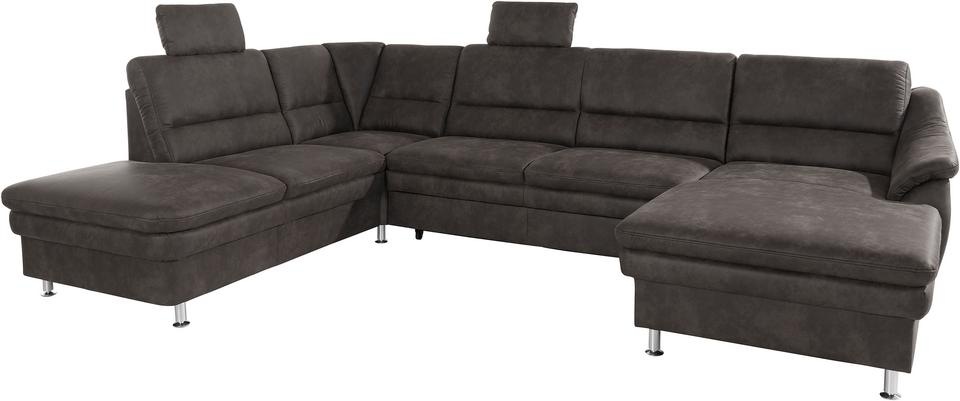 sit&more Wohnlandschaft »Cardoso U-Form«, mit Federkern und Kopfstützen, mit Bettfunktion und Relaxfunktion