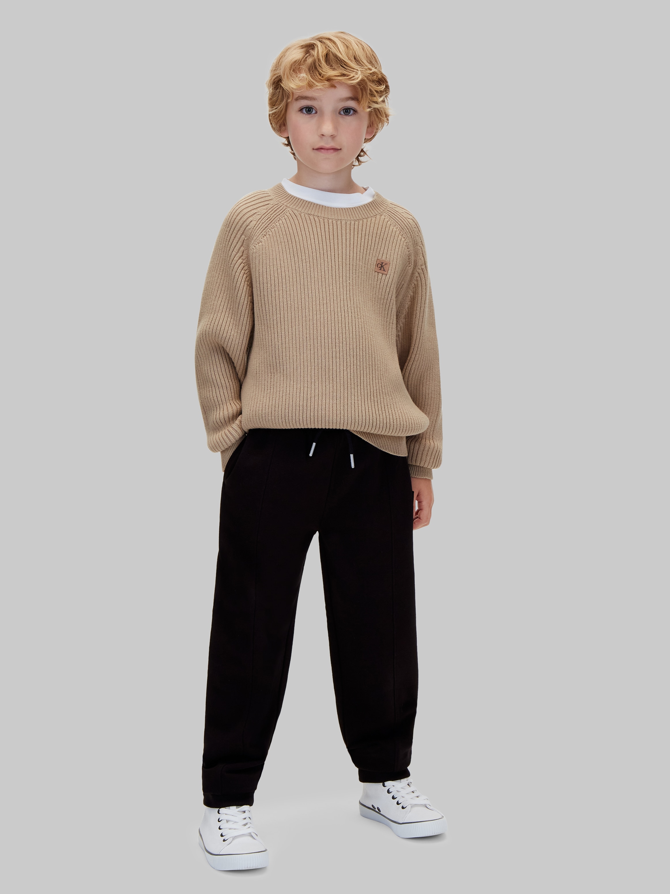Calvin Klein Jeans Strickpullover Raglanärmel, Regular Fit, reine Baumwolle