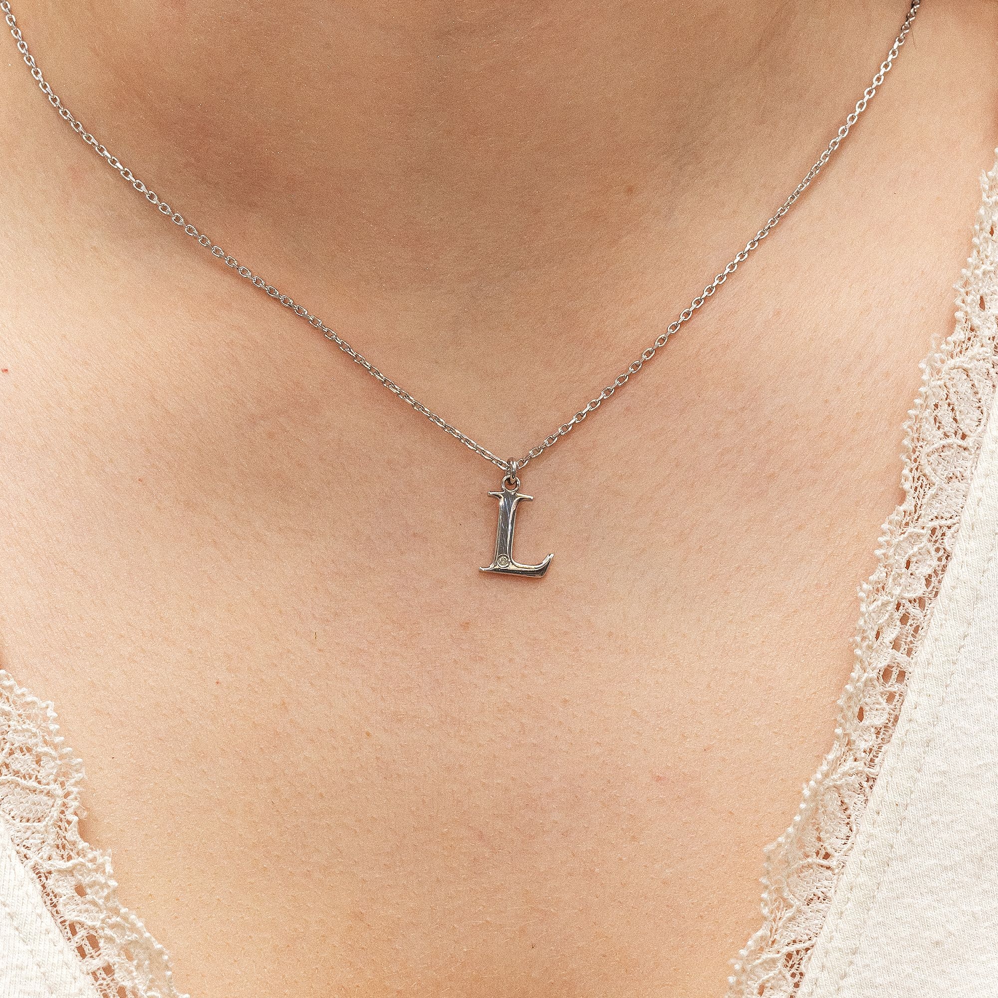 Diamonds by Ellen K. Kette mit Anhänger »Silber 925 mit 1x Diamant 0,008ct. Buchstabe L«