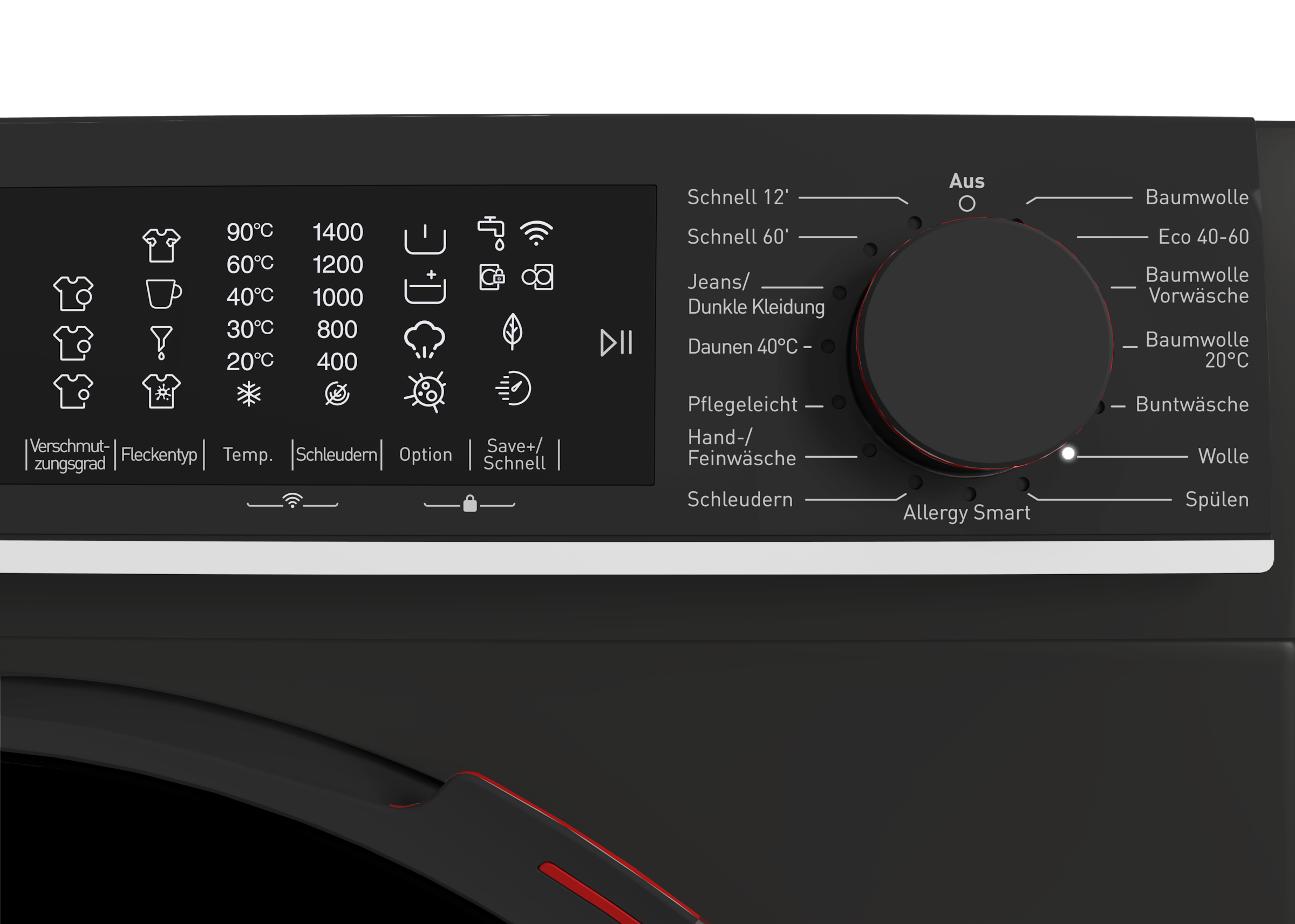 Sharp Waschmaschine High Class »ES-WNFL014CMDA-DE«, 10 kg, 1400 U/min, 10kg / +WIFI / A-20% / Fulltouch/Steam/Mat Black