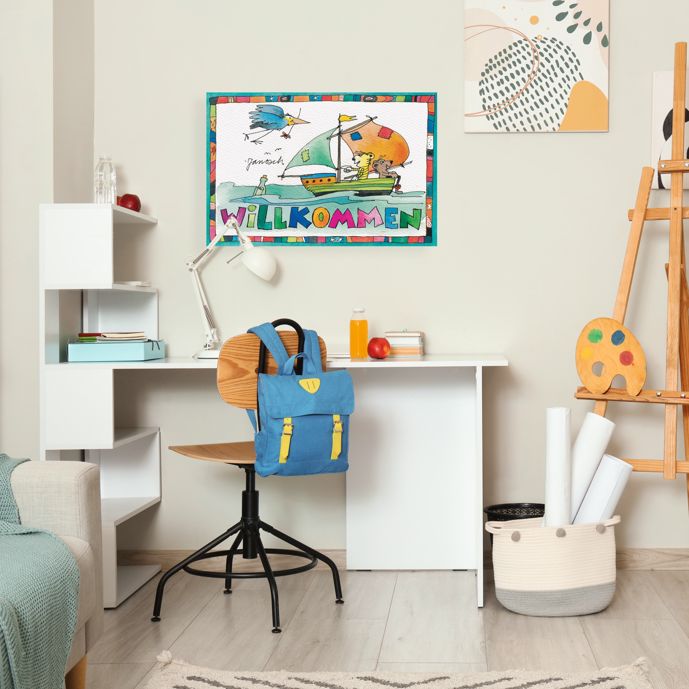 LuckyLinde Leinwandbild »Der kleine Tiger und der kleine Bär - Willkommen« günstig online kaufen