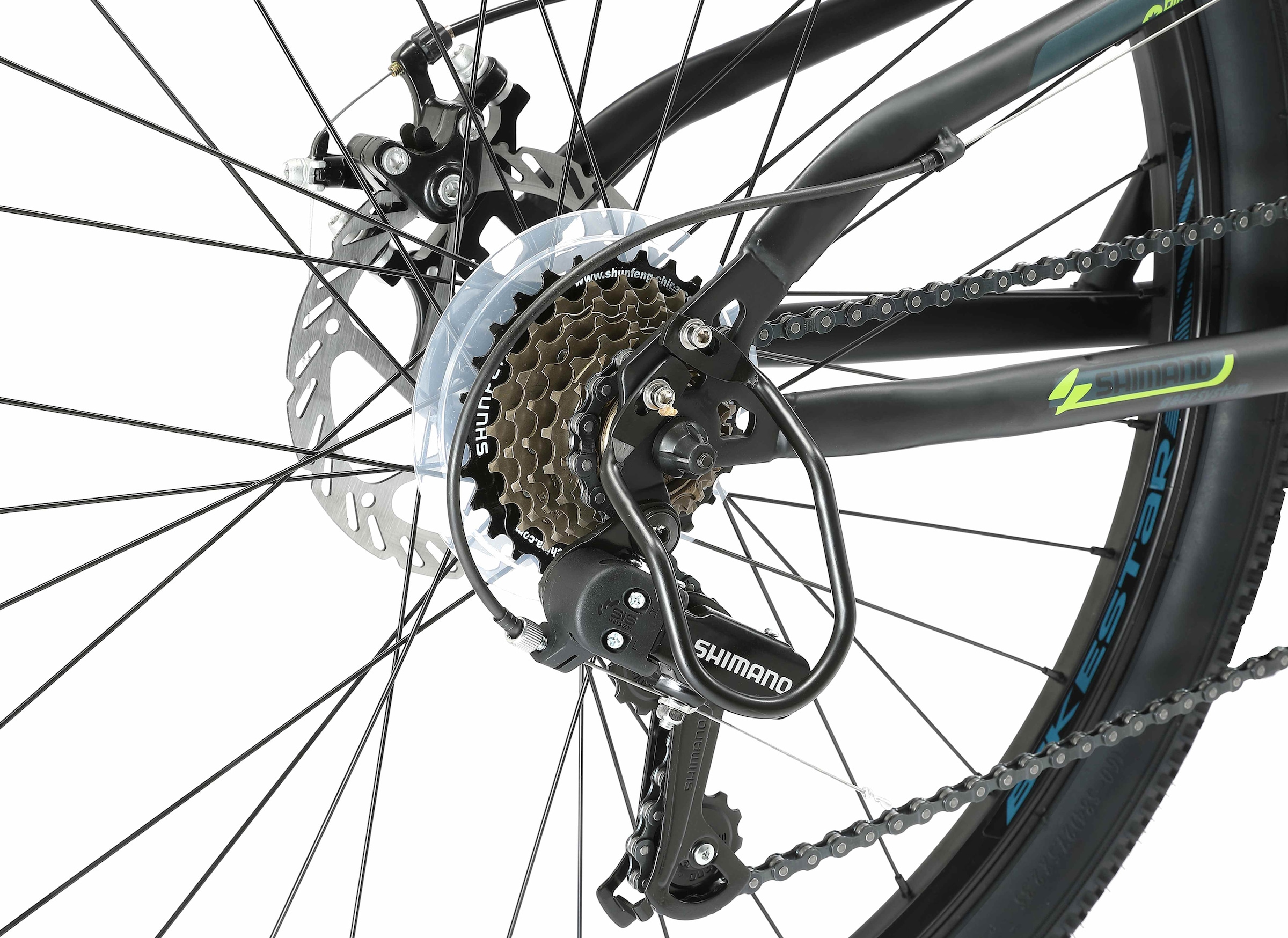 Bikestar Mountainbike 21 Gang Shimano RD-TY300 Schaltwerk Kettenschaltung für Damen und Herren, Kettenschaltung