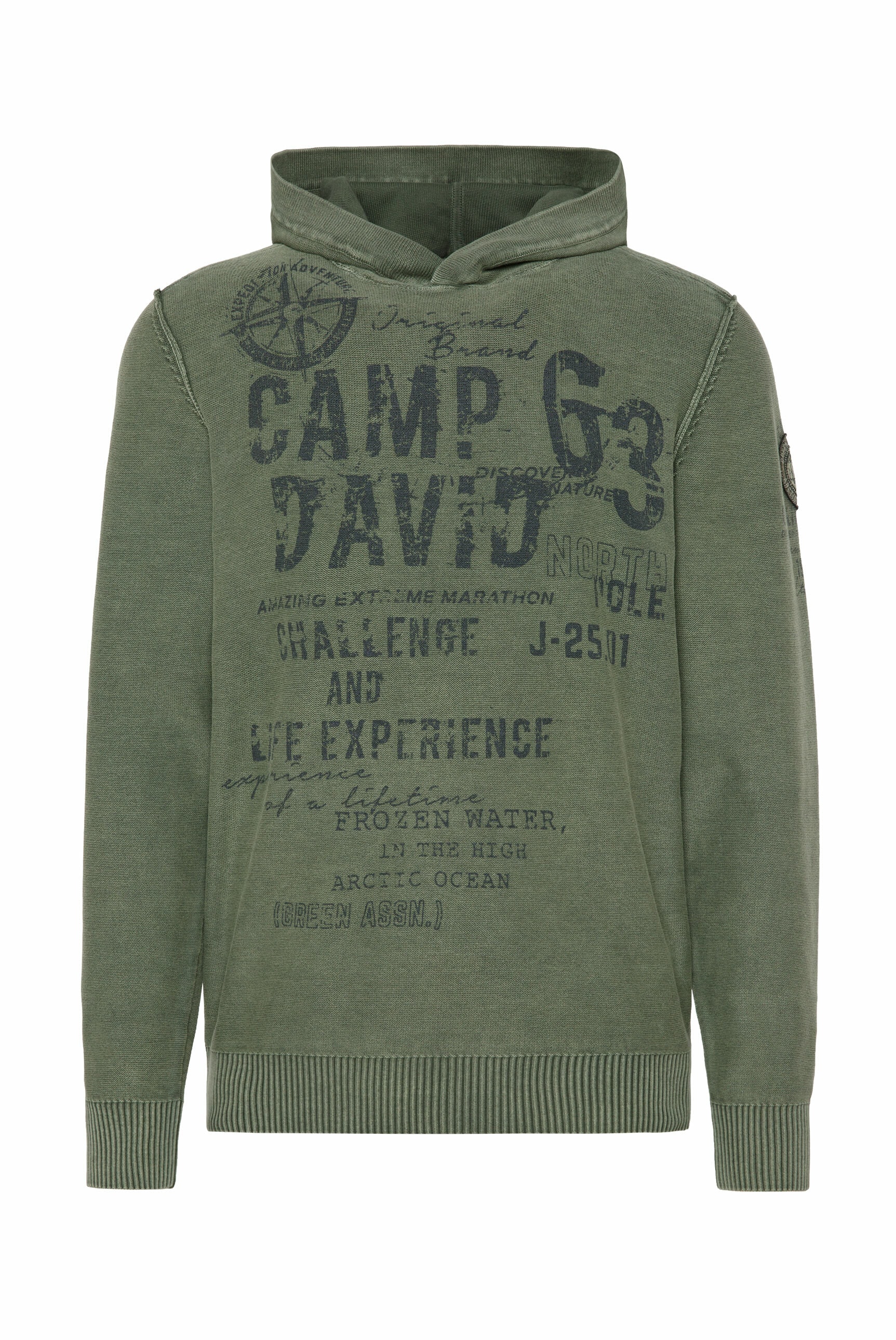 CAMP DAVID Kapuzenpullover, in Linksstrick