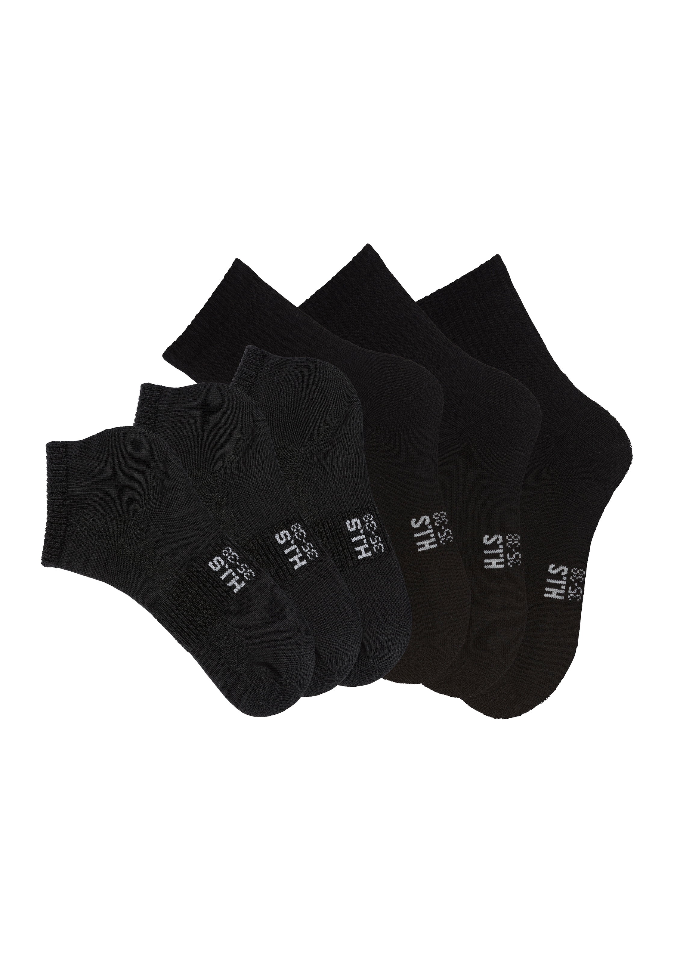 H.I.S Sportsocken, (Packung, 6 Paar), Fitness Pack mit zwei Längen in einer Packung