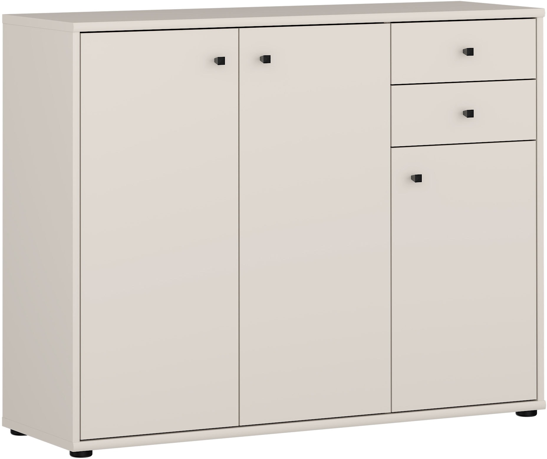 FORTE Kommode »Tempra, Kommode, 3 Türen, 2 Schubkästen, viel Stauraum« B/H/T 108,8/85,5/34,8 cm