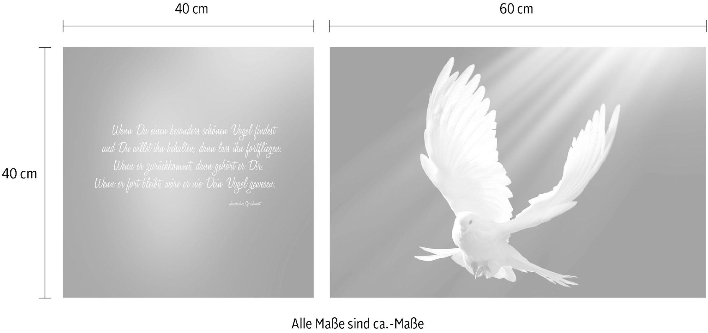 queence Leinwandbild »Friedenstaube«, (Set), 2er-Set