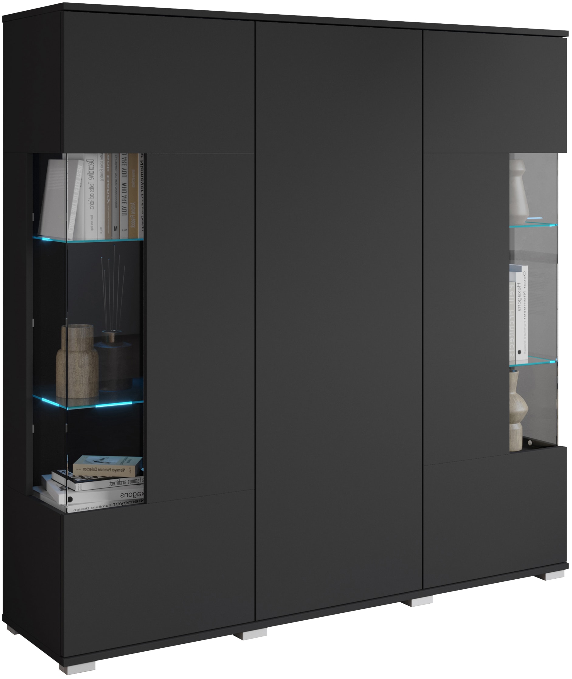 INOSIGN Highboard »Kenia«, (1 St.), Modernes Highboard, mit Glastüren, Breite 135 cm