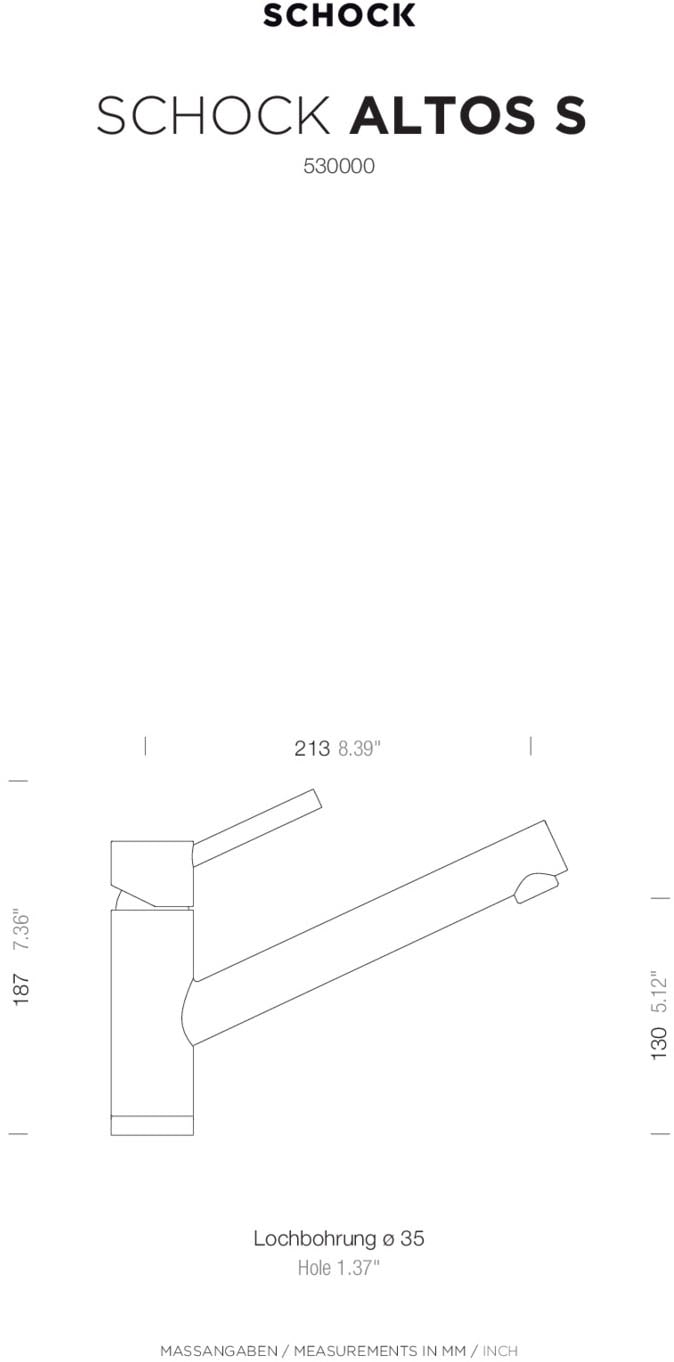 Schock Küchenarmatur »Altos S« Hochdruck, Flüsterperlator, Schwenkbereich 360°