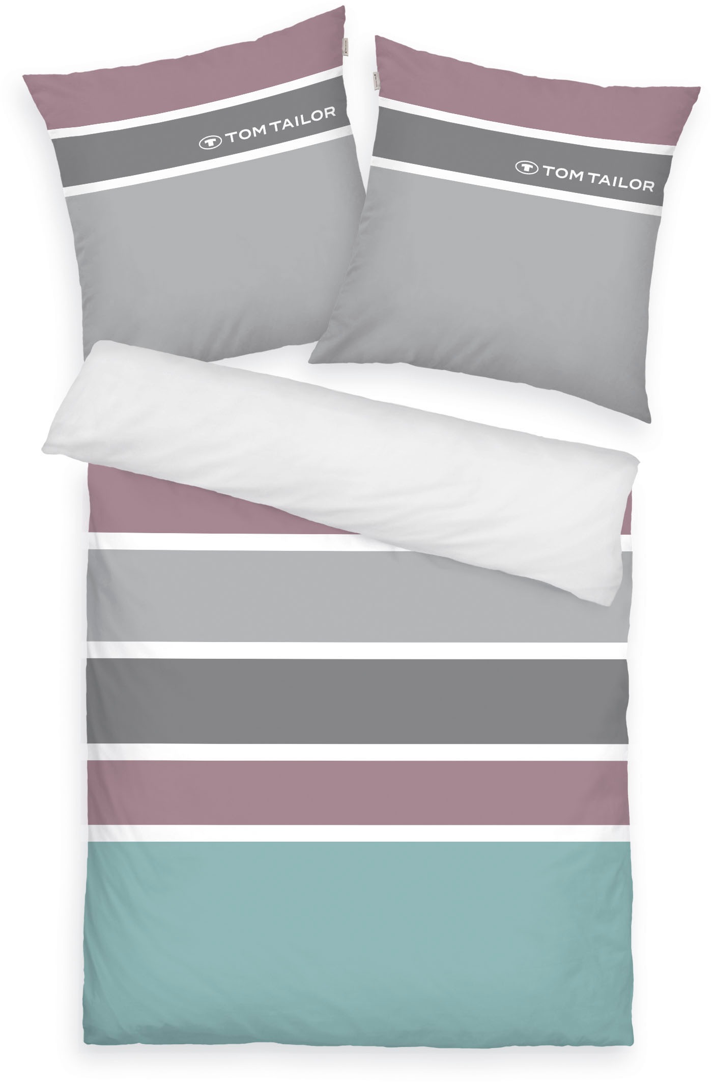 TOM TAILOR HOME Bettwäsche »Felix in Gr. 135x200 oder 155x220 cm«, mit GRATIS-Zugabe: Gästehandtuch (100% Baumwolle), mit Reißverschluss