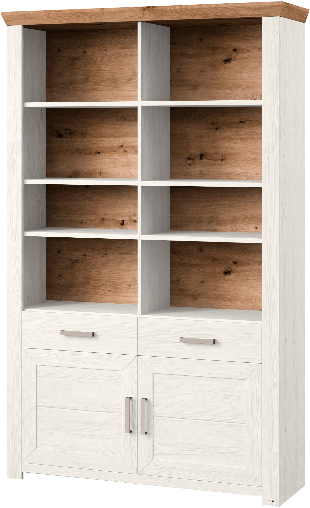 set one by Musterring Aktenregal »York«, offenes Design, wahlweise mit Beleuchtung, 3 Farben, Breite 129 cm