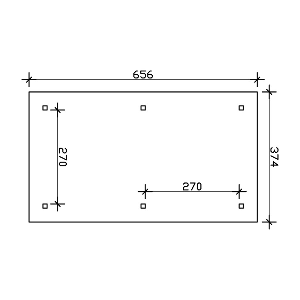 Skanholz Einzelcarport »Taunus«, Leimholz-Nordisches Fichtenholz, 270 cm, weiß