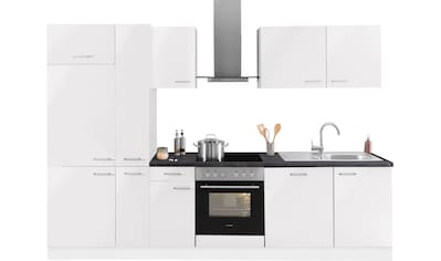 Küchenzeile »Iver«, 300 cm breit, inklusive Elektrogeräte der Marke HANSEATIC