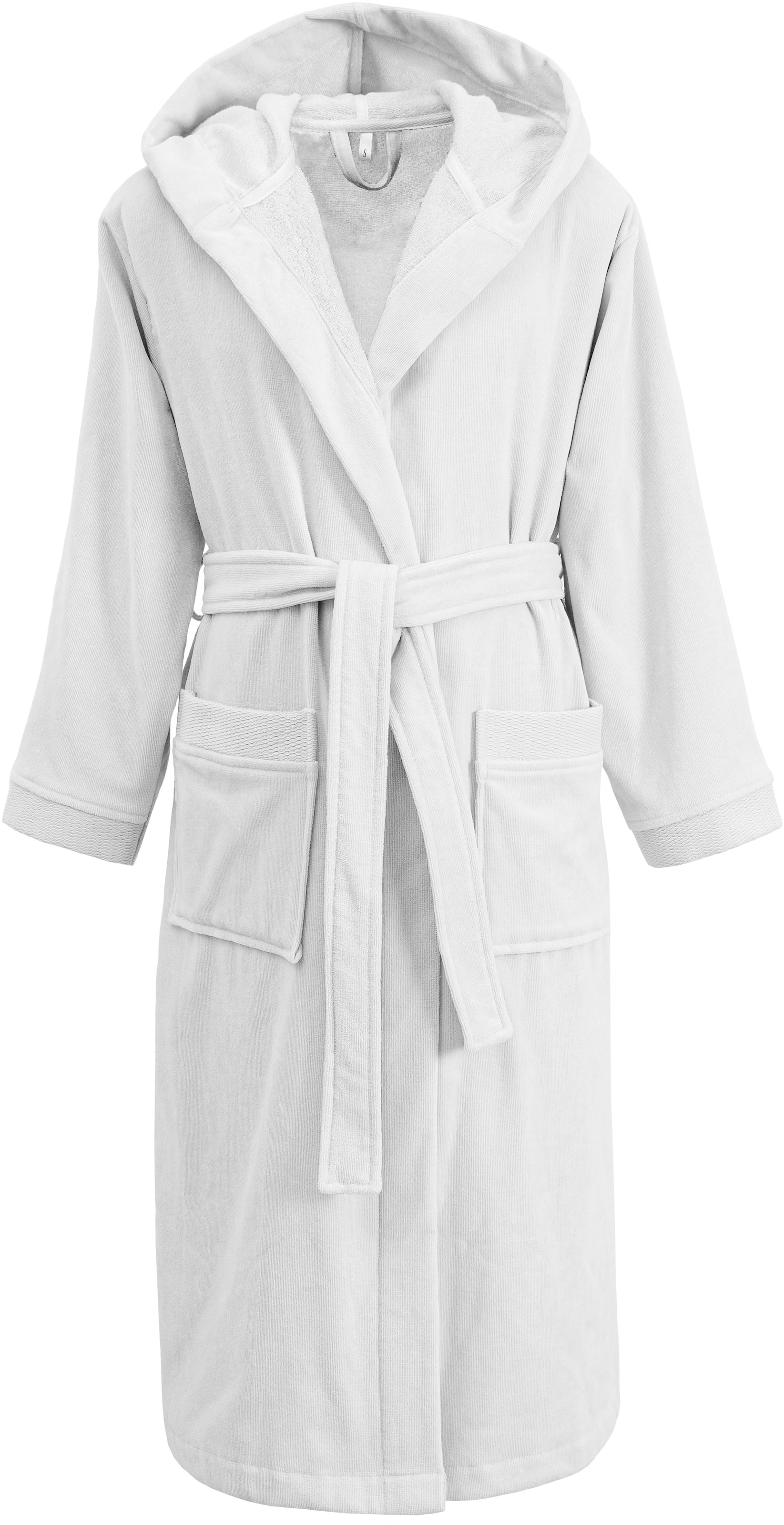 OTTO home Unisex-Bademantel »Fenya, 330 g/m², Premium, Hotelbademantel, Morgenmantel,  Sauna & Spa« 1 Stk. Reißverschlusstaschen, weich mit GRATIS-Zugabe: 1x Duschtuch 70x140 cm
