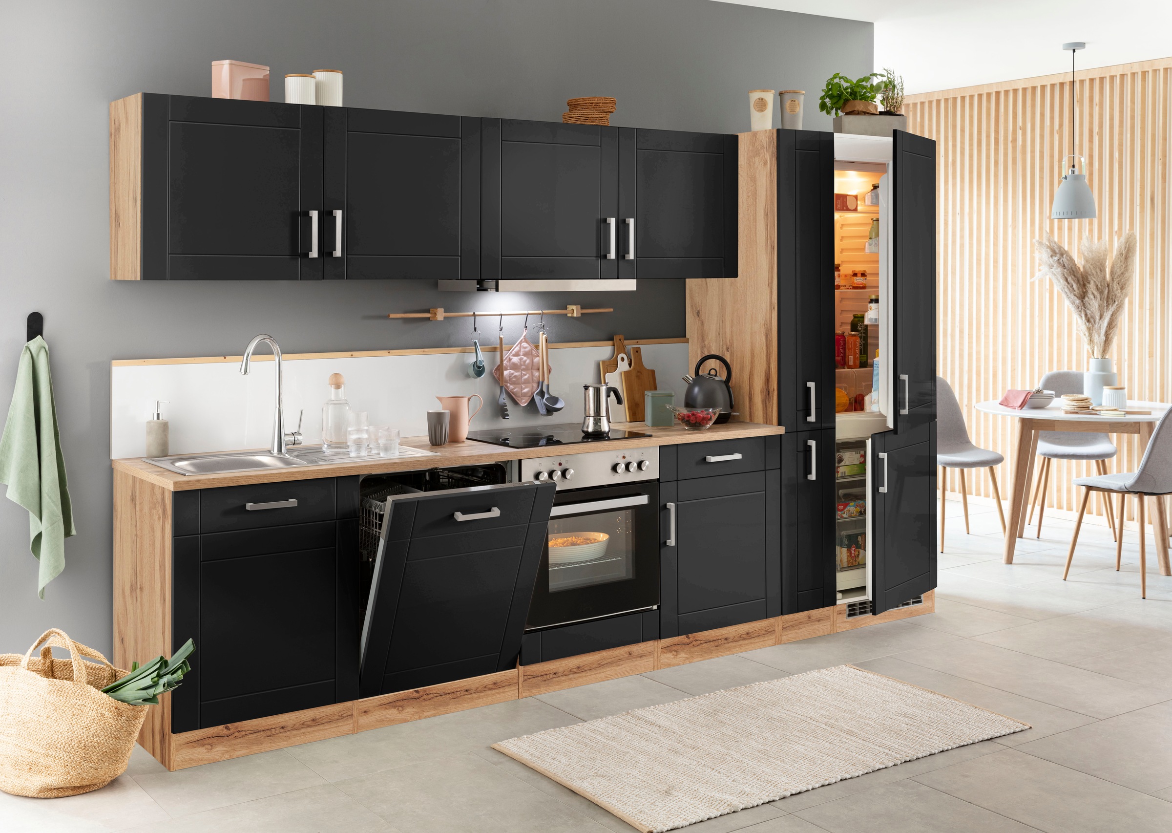 KOCHSTATION Küchenzeile »KS-Tinnum«, mit E-Geräten, Breite 330 cm günstig online kaufen