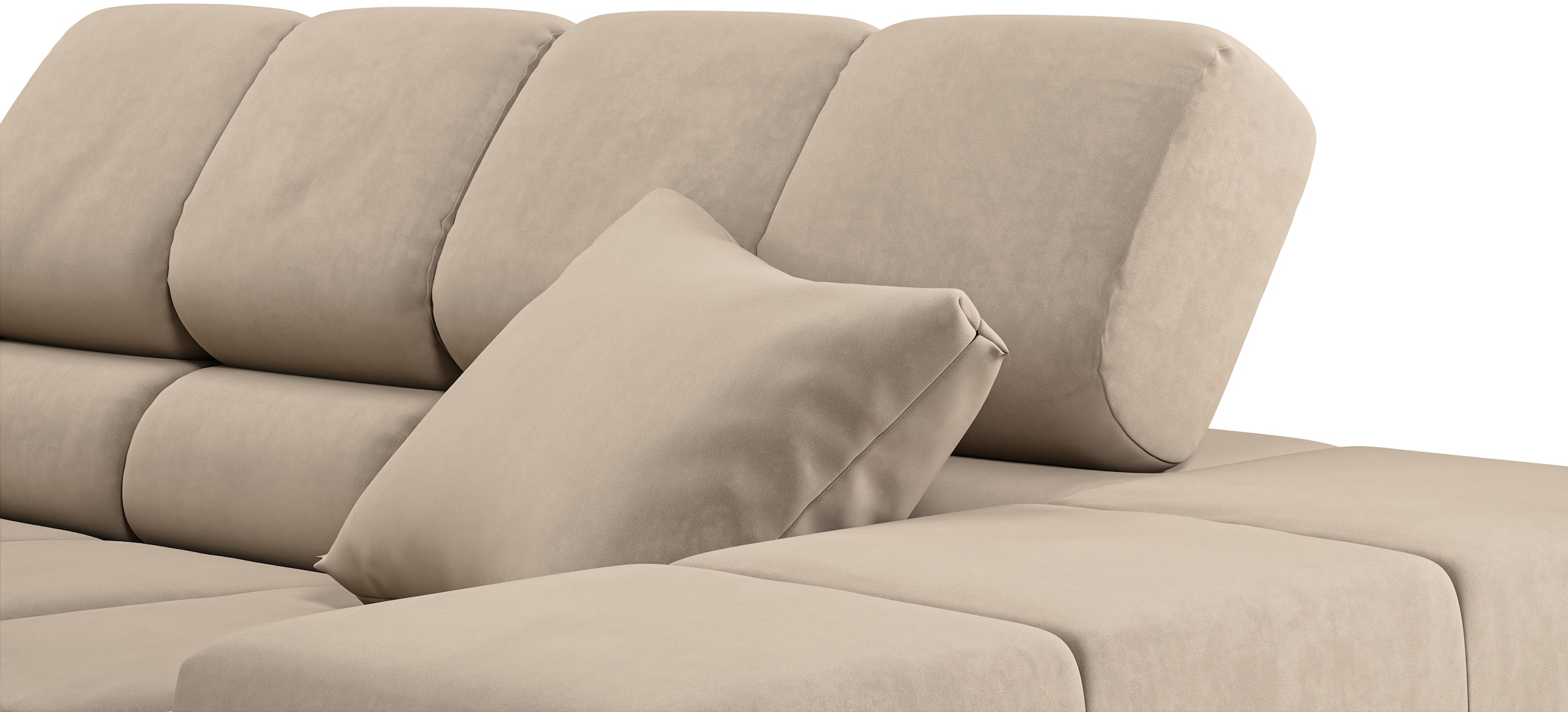 INOSIGN Ecksofa »Ancona incl. Kopfteilverstellung, Breite 319cm, L-Form«, wahlweise motorische Sitztiefenverstellung, auch in Cord + Easy Care