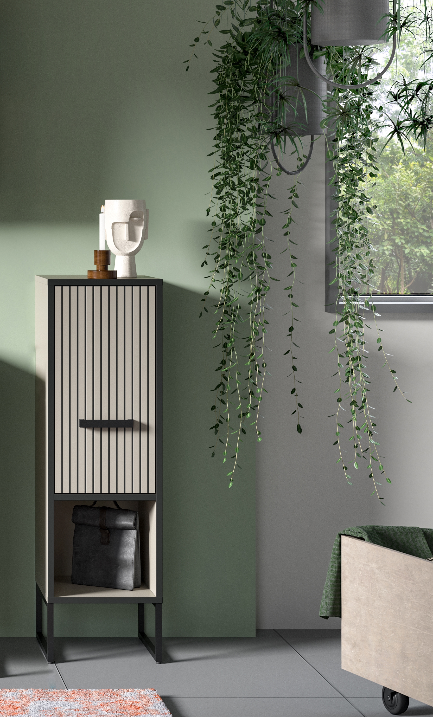 welltime Unterschrank »Locri, Höhe 101 cm, 1 Tür« 1 Stk. tlg. Türanschlag wechselbar, modernes Design, Badschrank, Bad