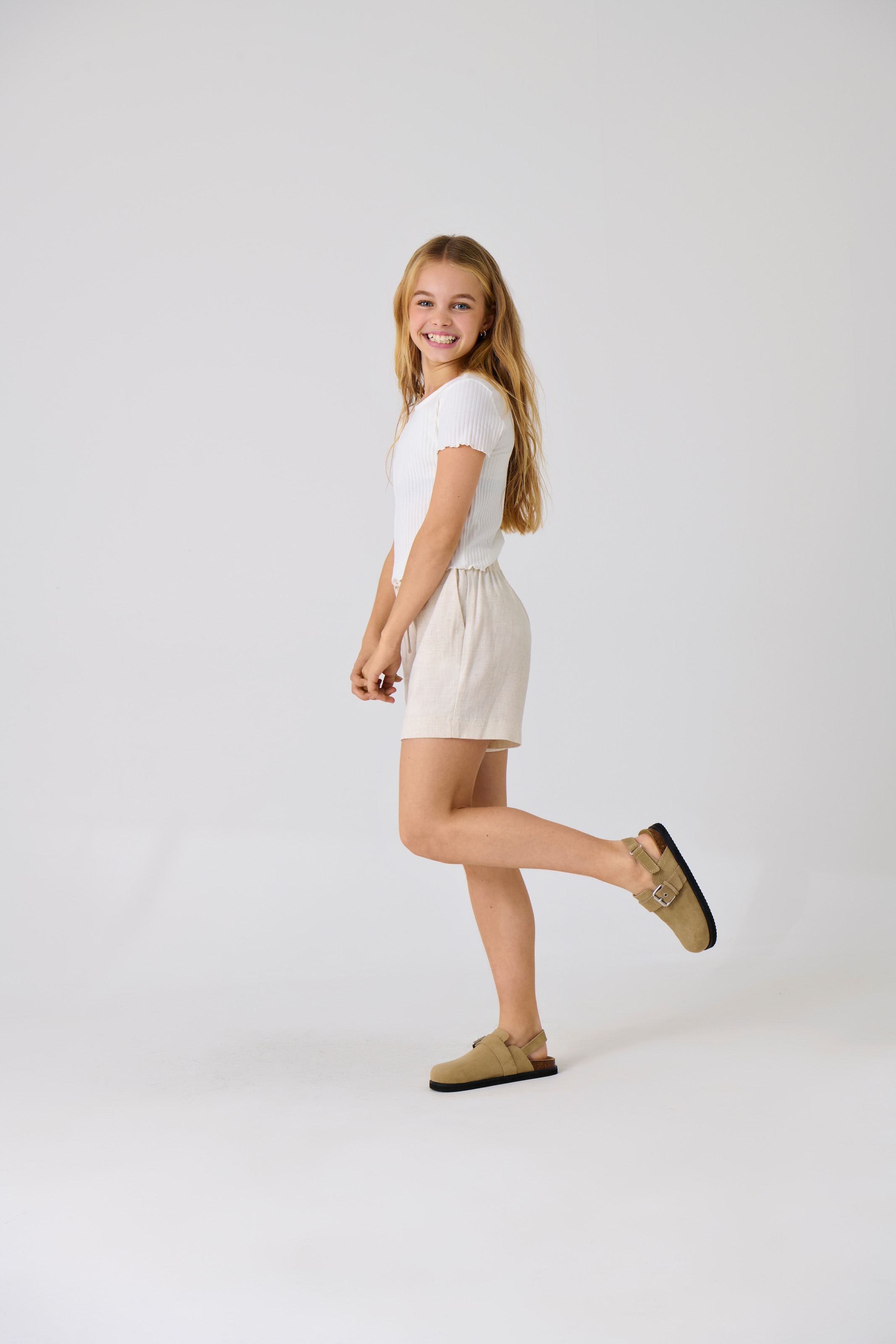 KIDS ONLY Shorts »KOGSIESTA PULL-UP LINEN BLEND SHORTS PNT«  in Leinenoptik