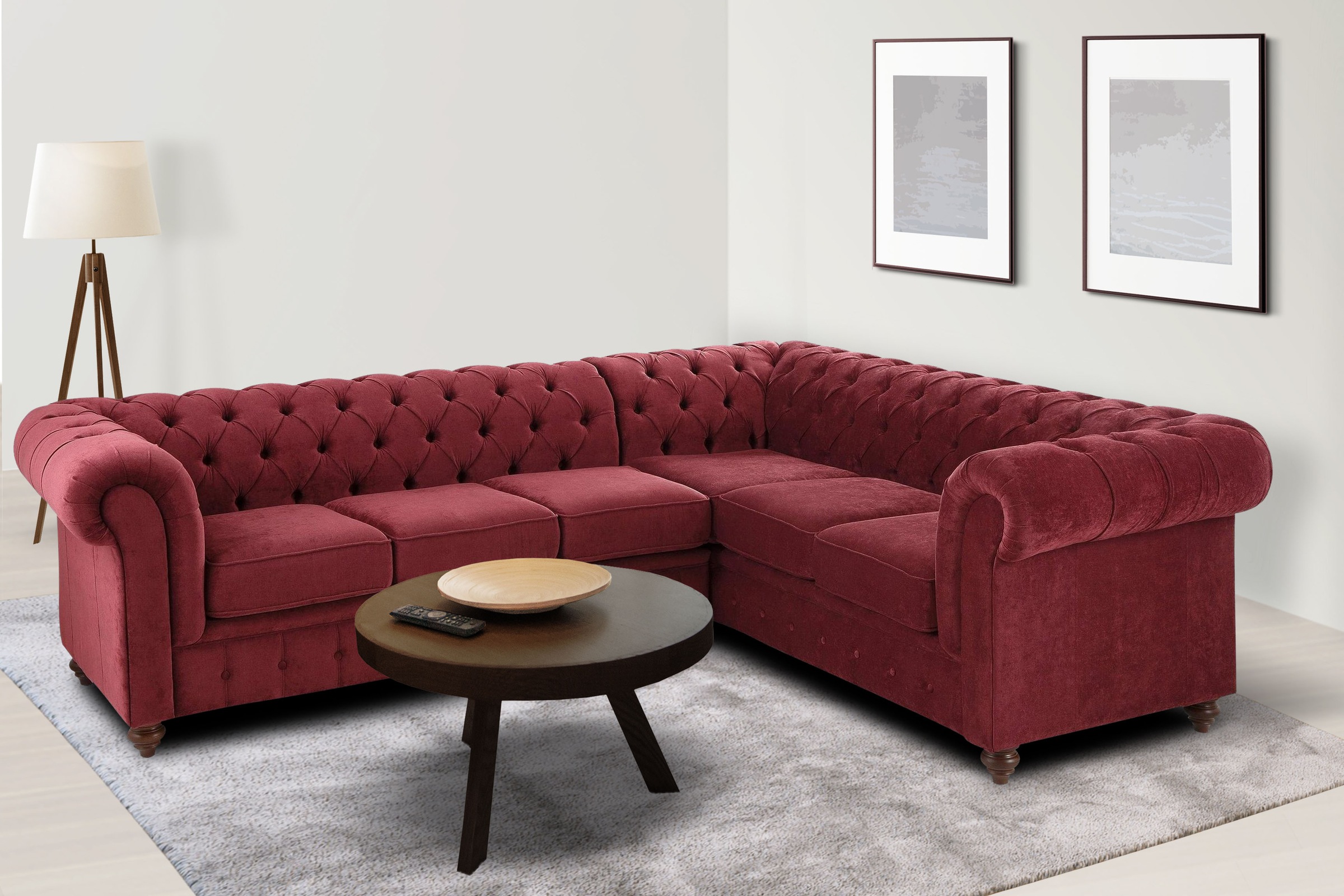Home affaire Chesterfield-Sofa »Chesterfield Ecksofa, auch in Leder L-Form« günstig online kaufen