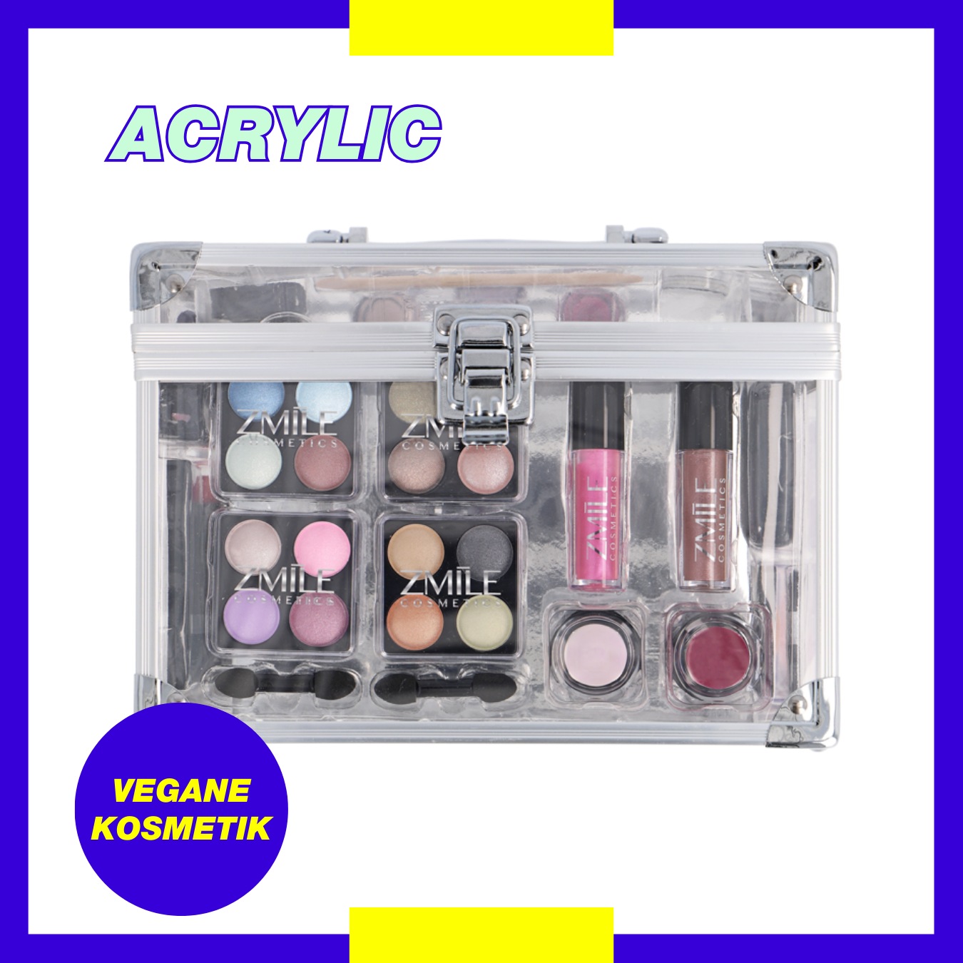 ZMILE COSMETICS Kosmetik-Koffer »Acrylic«, (42 tlg.), vegane Kosmetik