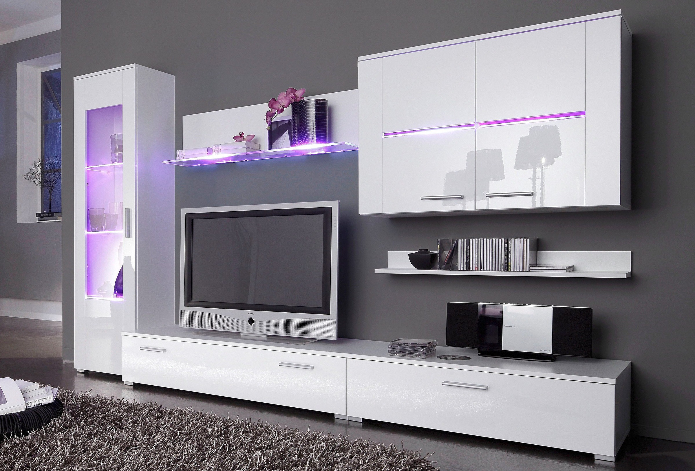 Höltkemeyer Wohnwand »Flame« 6tlg.-Set besteht aus 1 Standvitrine, 1 Wandbo günstig online kaufen