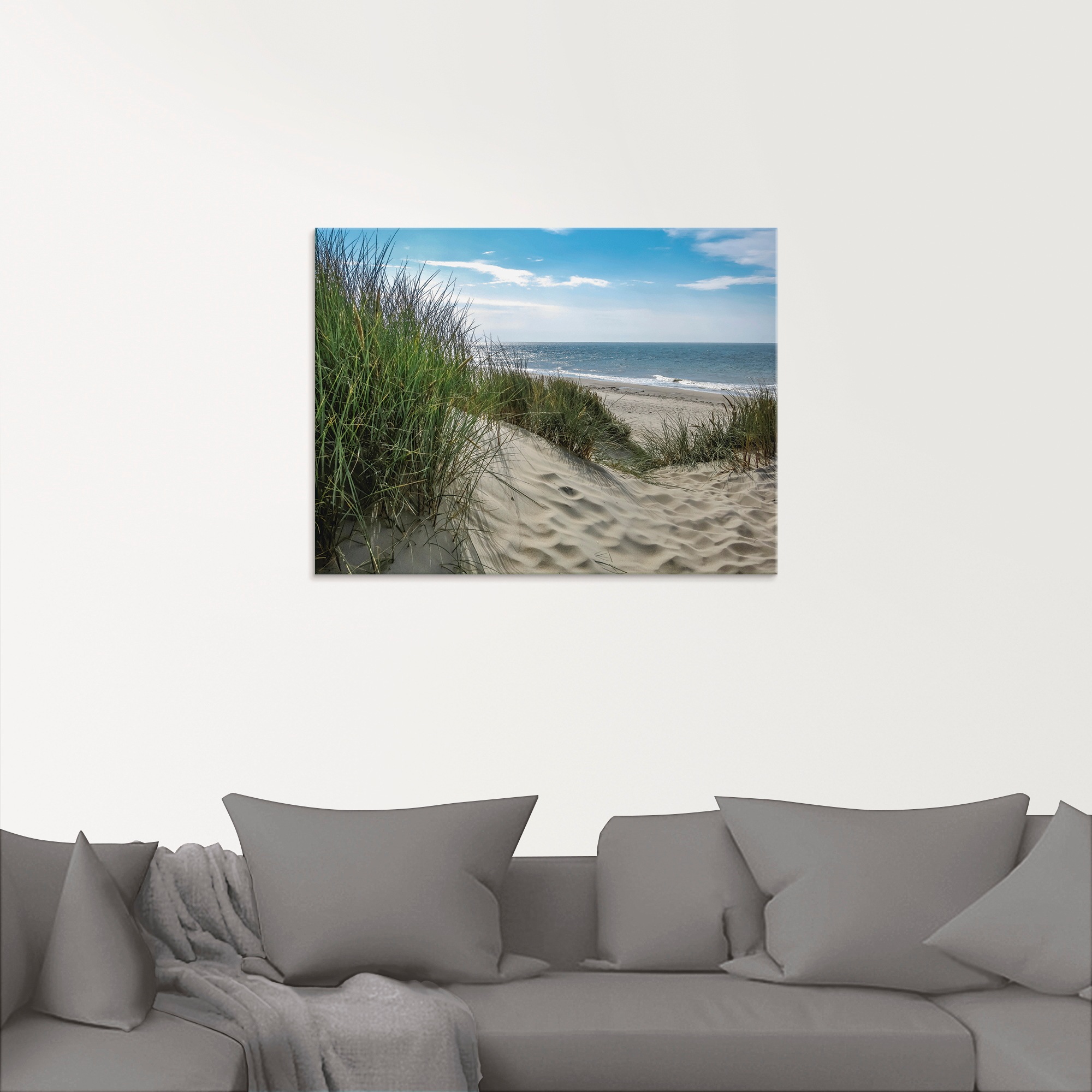 Artland Glasbild »Dünenlandschaft im Sommer an der Nordsee«, Strand, (1 St.), in verschiedenen Größen