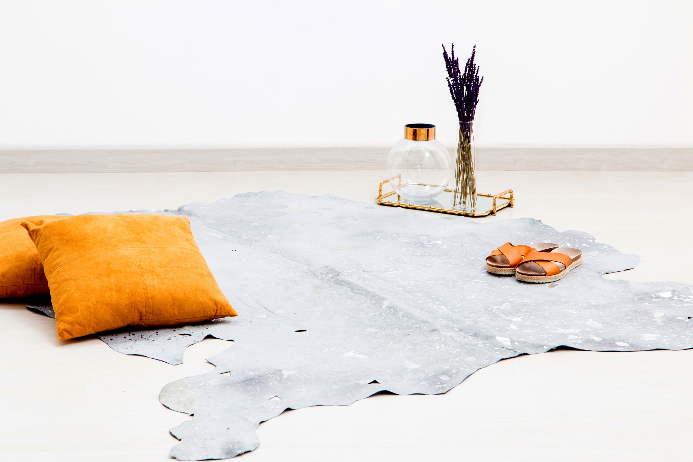 Kayoom Teppich "Fly 110" rechteckig 3 mm Höhe aus Rindsleder, stilvolle lux günstig online kaufen