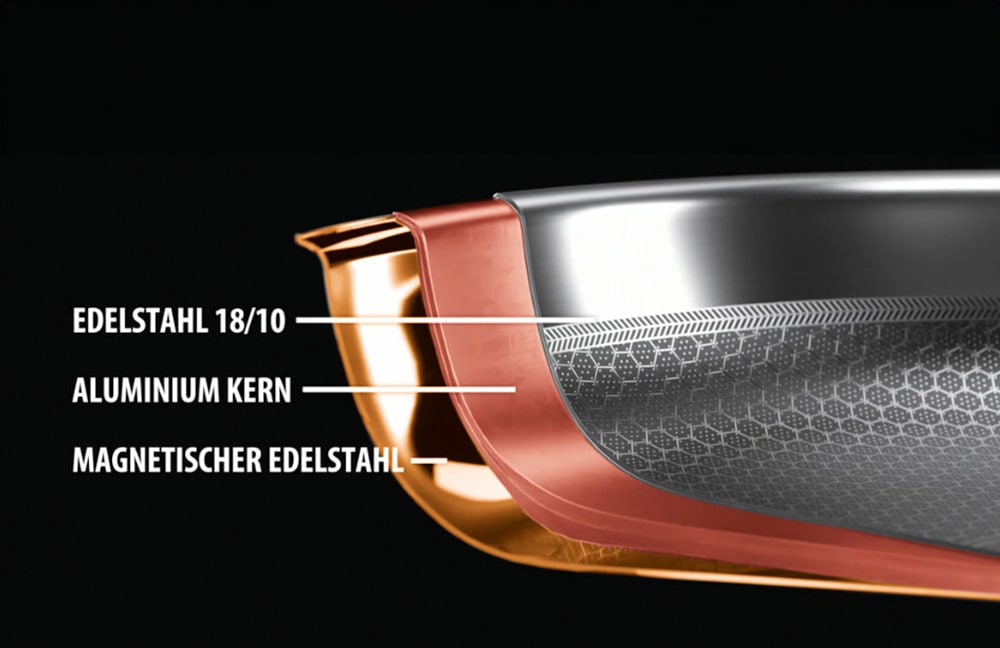 Elo Premium Bratpfanne »Relief«, Edelstahl 18/10, Induktion