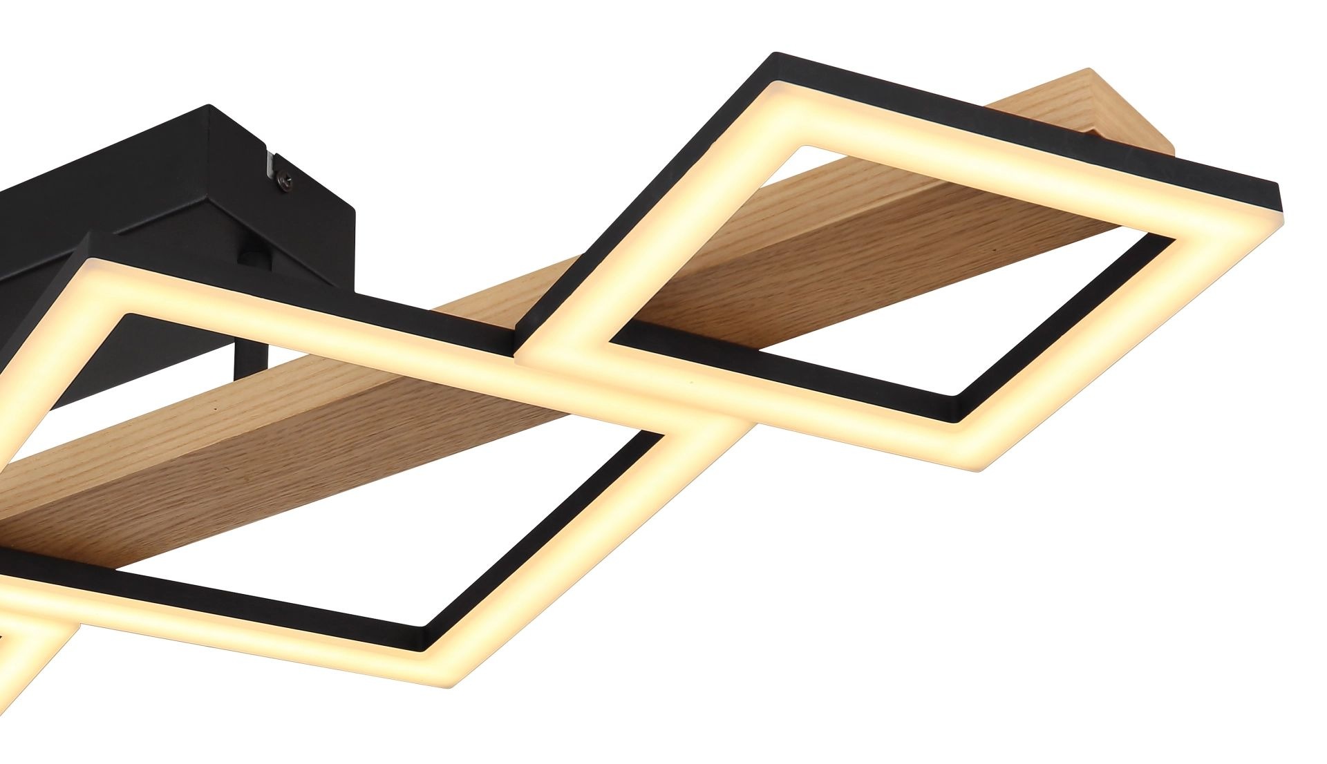 GLOBO LIGHTING LED Deckenleuchte »DUSTIN« LED-Modul 1 Stk. Warmweiß Deckenlampe, Holz, unterschiedliche Quadrate, Wohnbereich