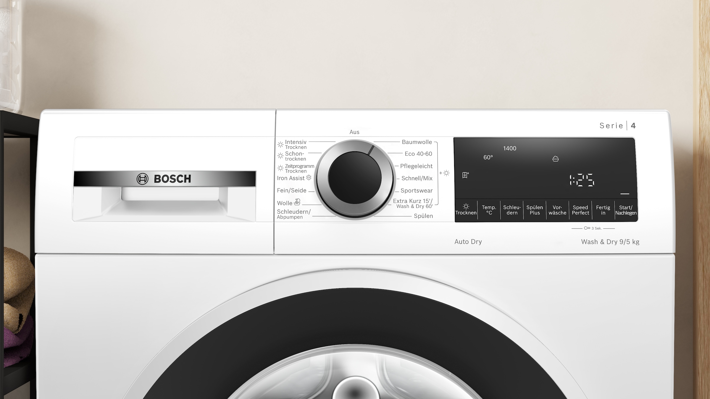 BOSCH Waschtrockner »WNA14441« Serie 4 9 kg /5 kg 70 dB(A)