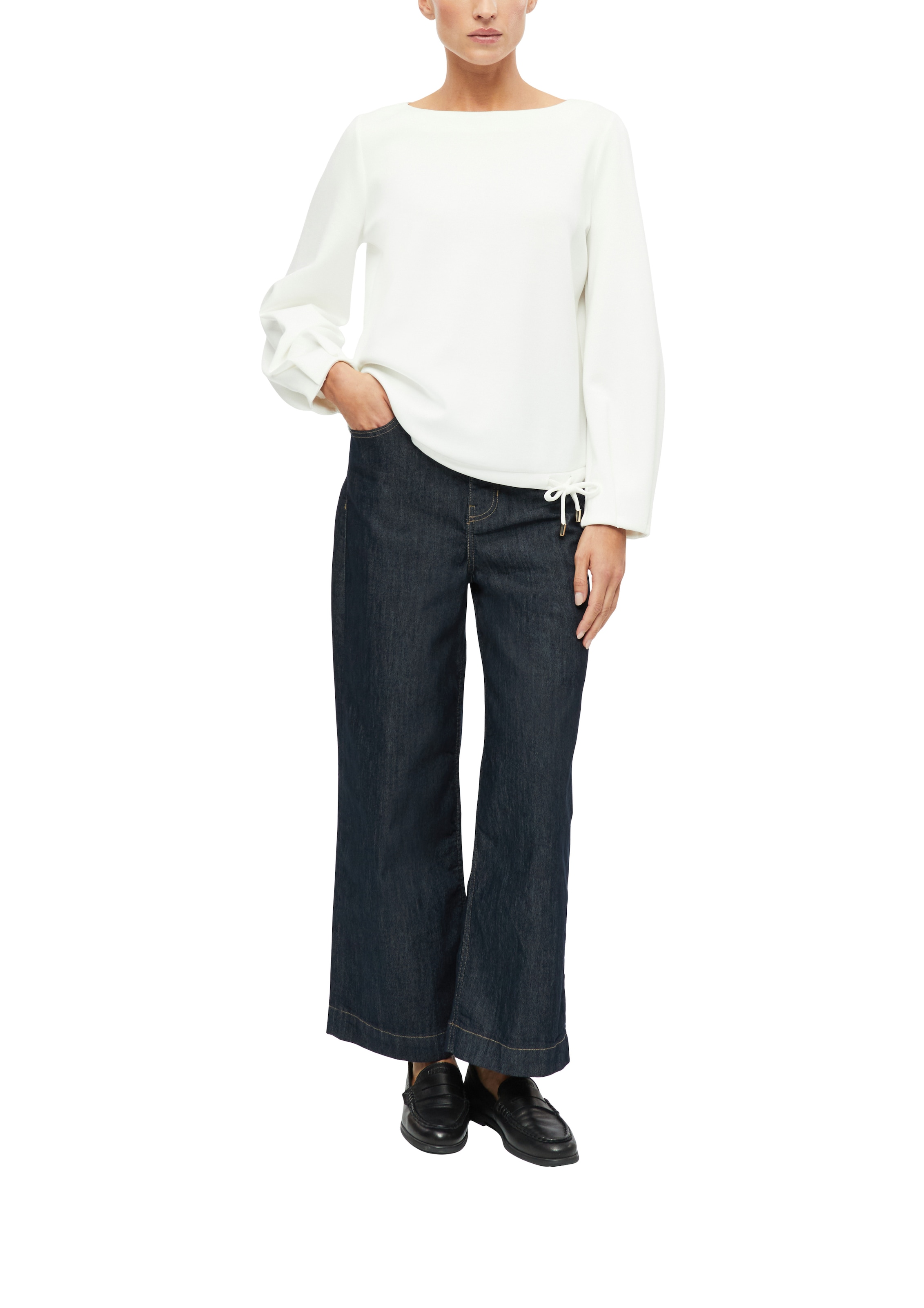 s.Oliver BLACK LABEL Sweater , mit Bindeband am Saum und mit Viskose
