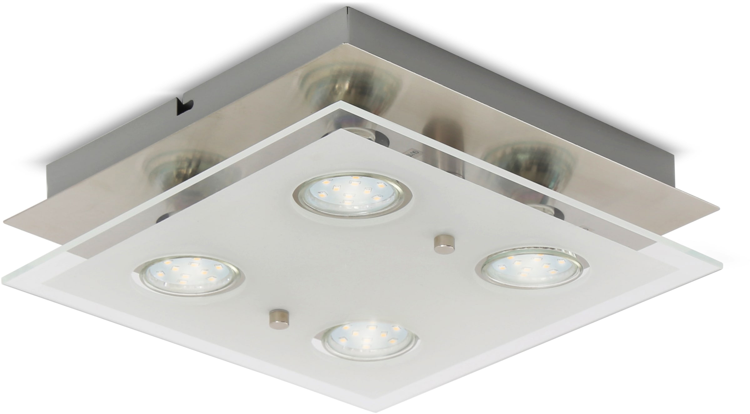 B.K.Licht LED Deckenleuchte »Dorado«, 4 flammig, Leuchtmittel GU10 | LED wechselbar, LED Deckenlampe, eckig, Spot, Schlaf-, Wohnzimmer, inkl. 3W
