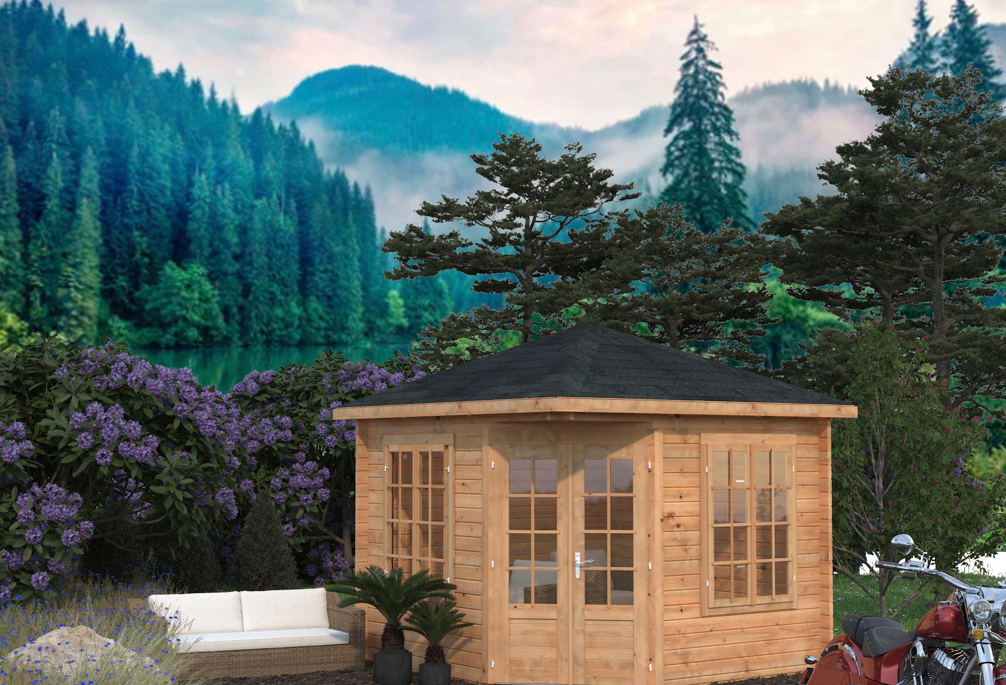 Palmako Gartenhaus »Pavillon Melanie«, hellbraun