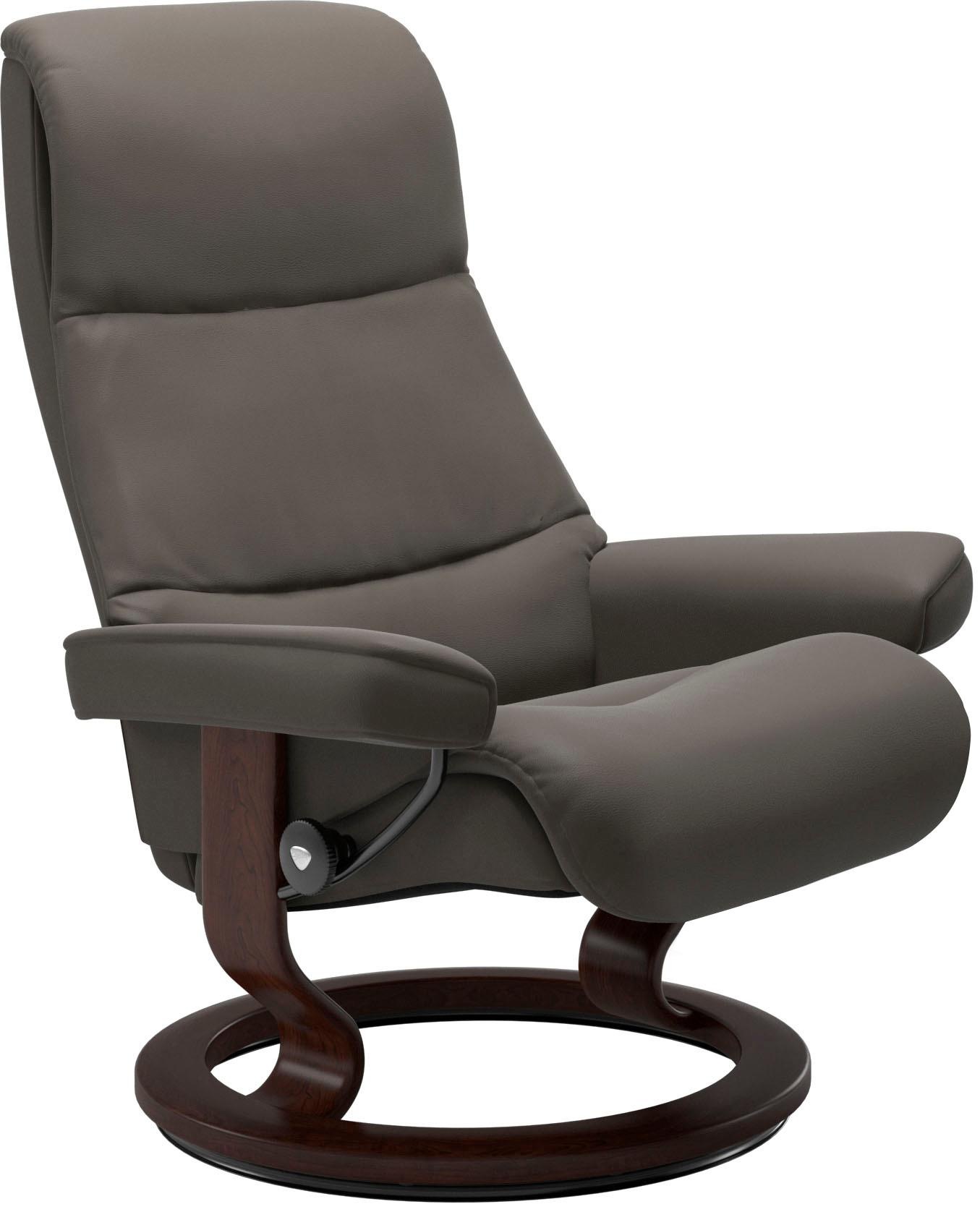 Stressless® Relaxsessel »View«, (Set, Relaxsessel mit Hocker), mit Classic Base, Größe M,Gestell Braun
