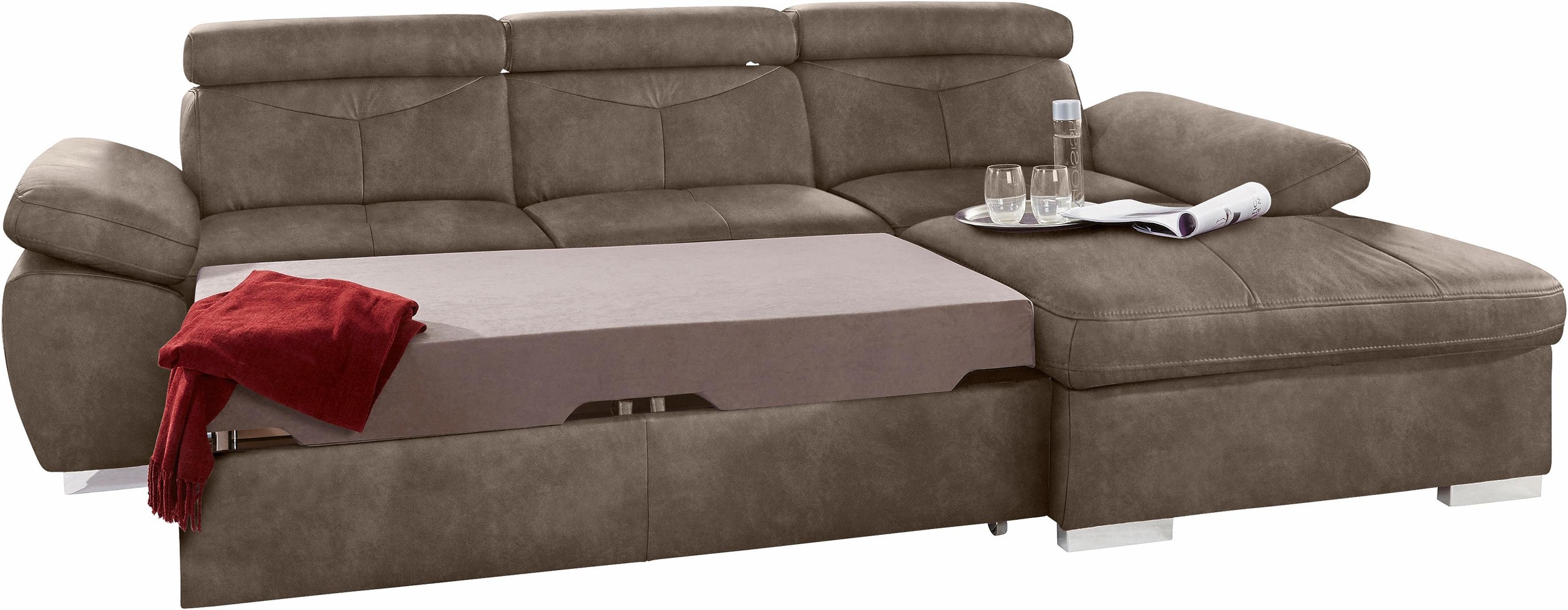 exxpo - sofa fashion Ecksofa »Spring, super bequem, mit Armteil- und Kopfte günstig online kaufen