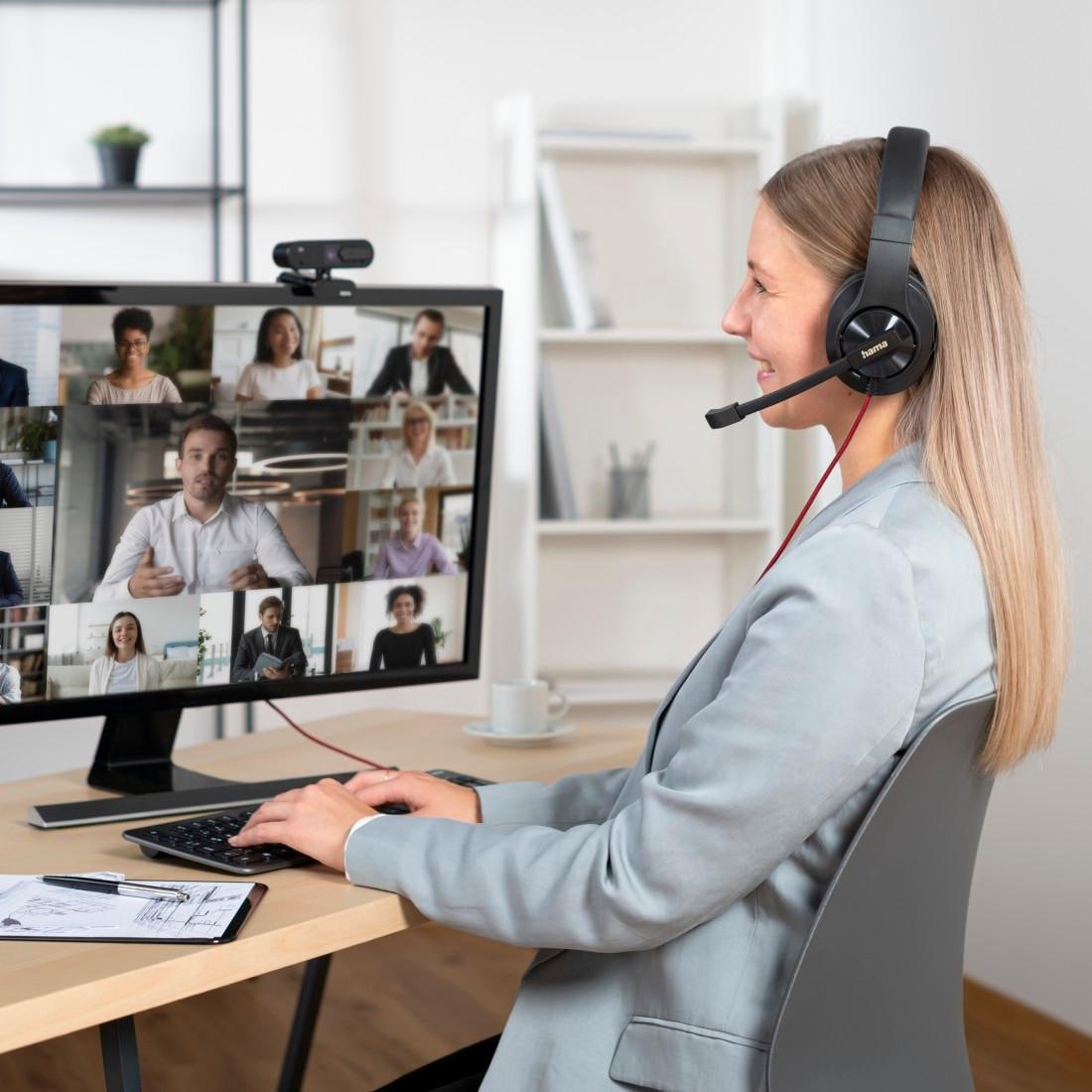Hama PC-Headset »PC-Office-Headset "HS-USB400 V2", Stereo, Schwarz, USB-Headset«