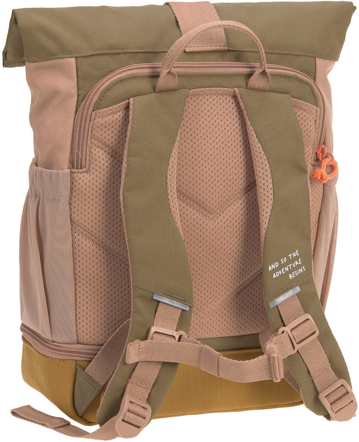 LÄSSIG Kinderrucksack »Nature, Mini Rolltop Backpack, Hazelnut« Reflektoren aus recycelten PET-Flaschen