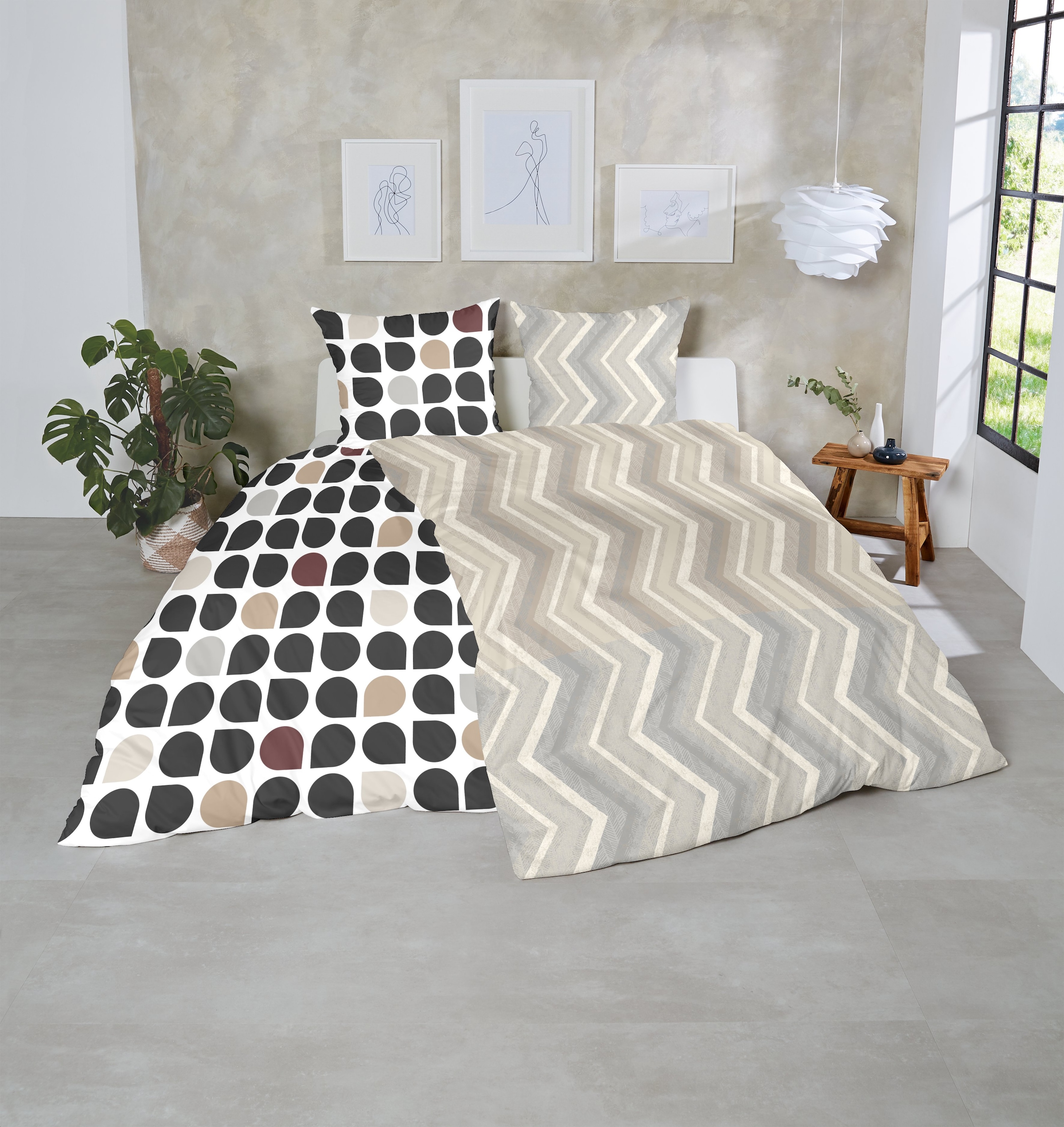 Primera Bettwäsche »Mako-Satin -Bettwäsche Jacquard« 2 Stk. tlg. mit klassischem Jacquard-Look