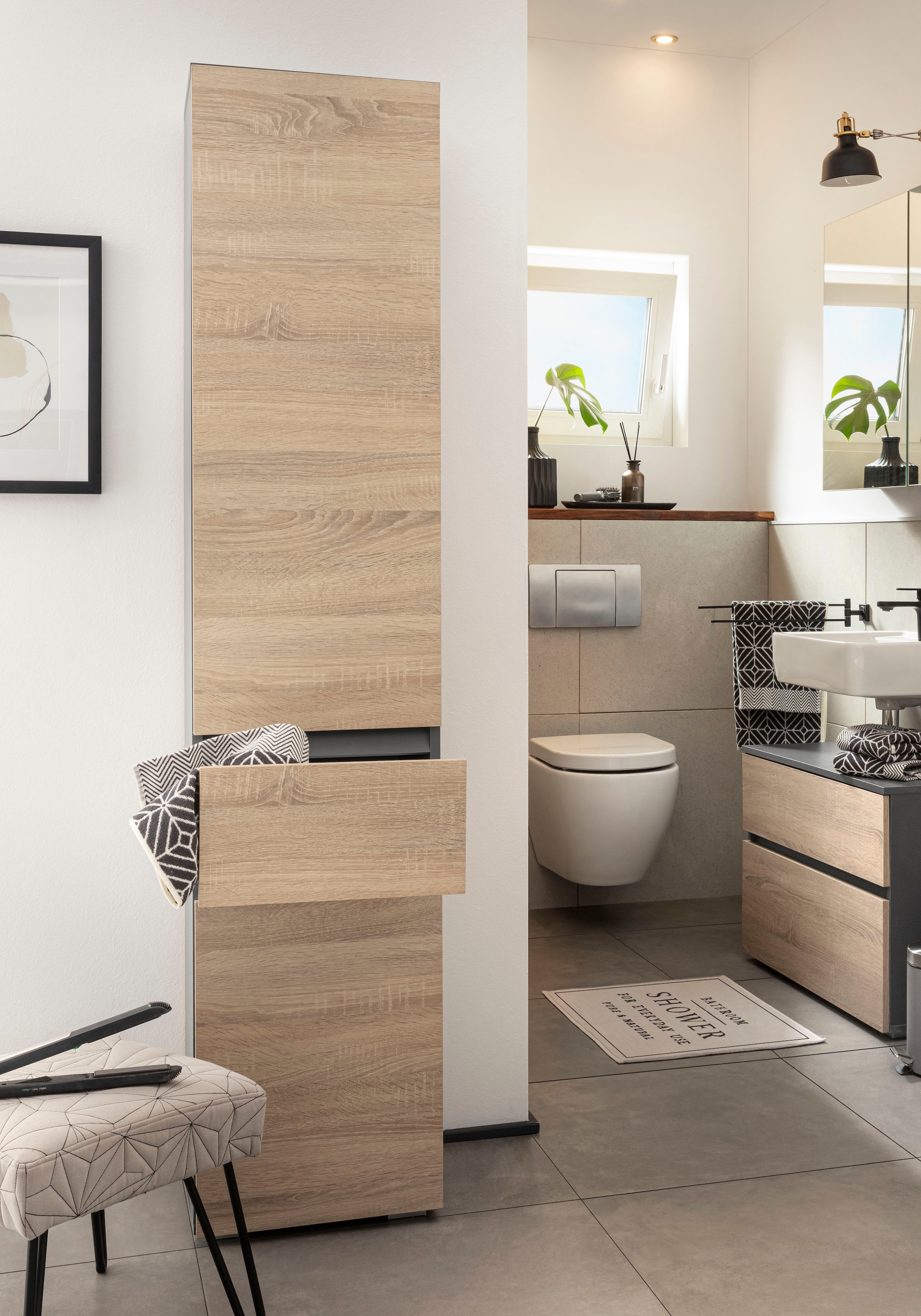 Home affaire Hochschrank »Wisla«, Höhe 180 cm, mit Türen & Schubkasten