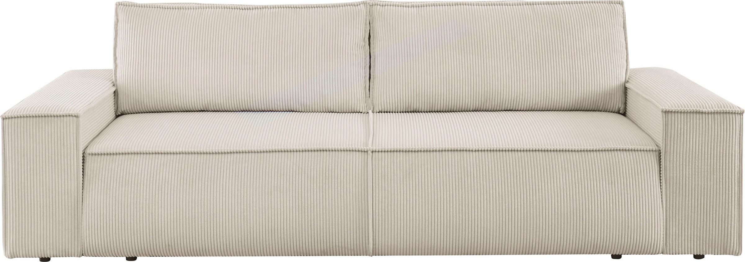 Home affaire 3-Sitzer »SHERWOOD Schlafsofa (257cm) Cord, Samtvelours, Vintage-Lederoptik«, Schlaffunktion mit Bettkasten (ca. 136/200cm)