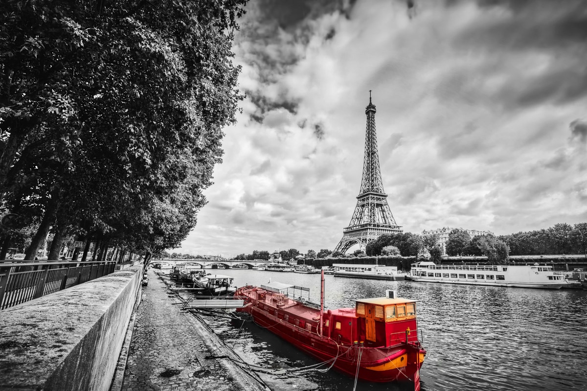 Papermoon Fototapete »Eiffelturm Seine« günstig online kaufen