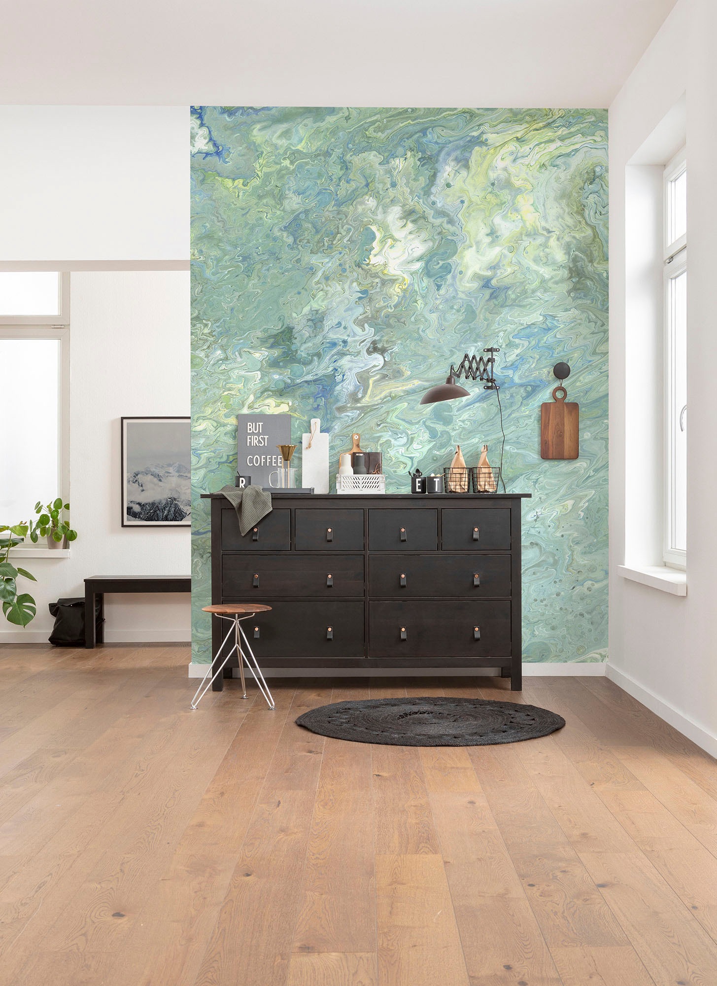 Komar Vliestapete »Digitaldruck Vlies - Flow Reflection - Größe 200 x 250 cm«, bedruckt, Wohnzimmer, Schlafzimmer