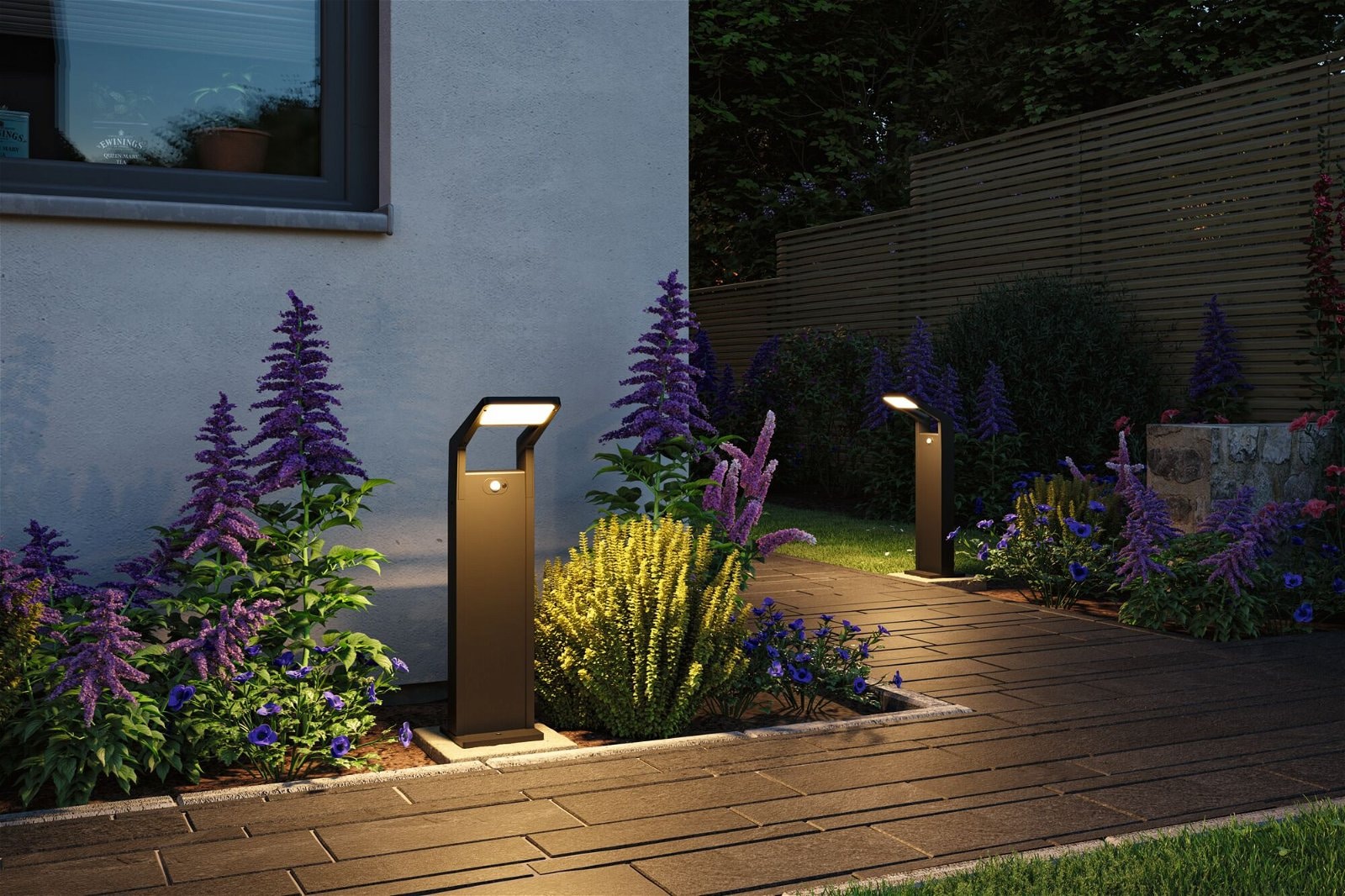 Paulmann LED Pollerleuchte »Juntea IP44 585mm 3000K 11W 900lm 230V Anthrazit Aluminium«, 1 flammig, Bewegungsmelder
