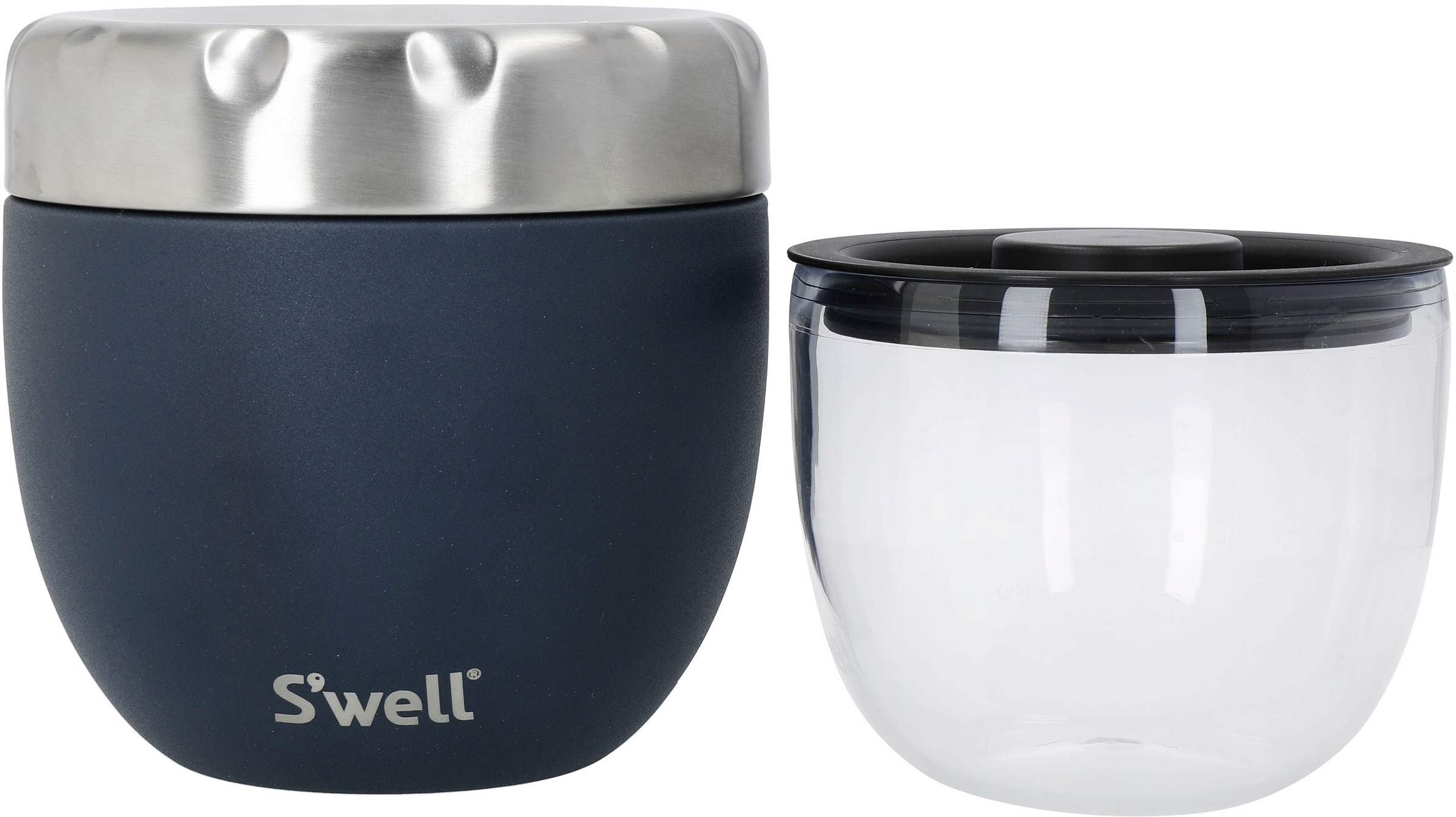 S'well Thermobehälter »Calacatta S'well Eats 2-in-1 Essensschale«, (1 tlg.), VAKUUM-ISOLIERTE KONSTRUKTION, 363 ml