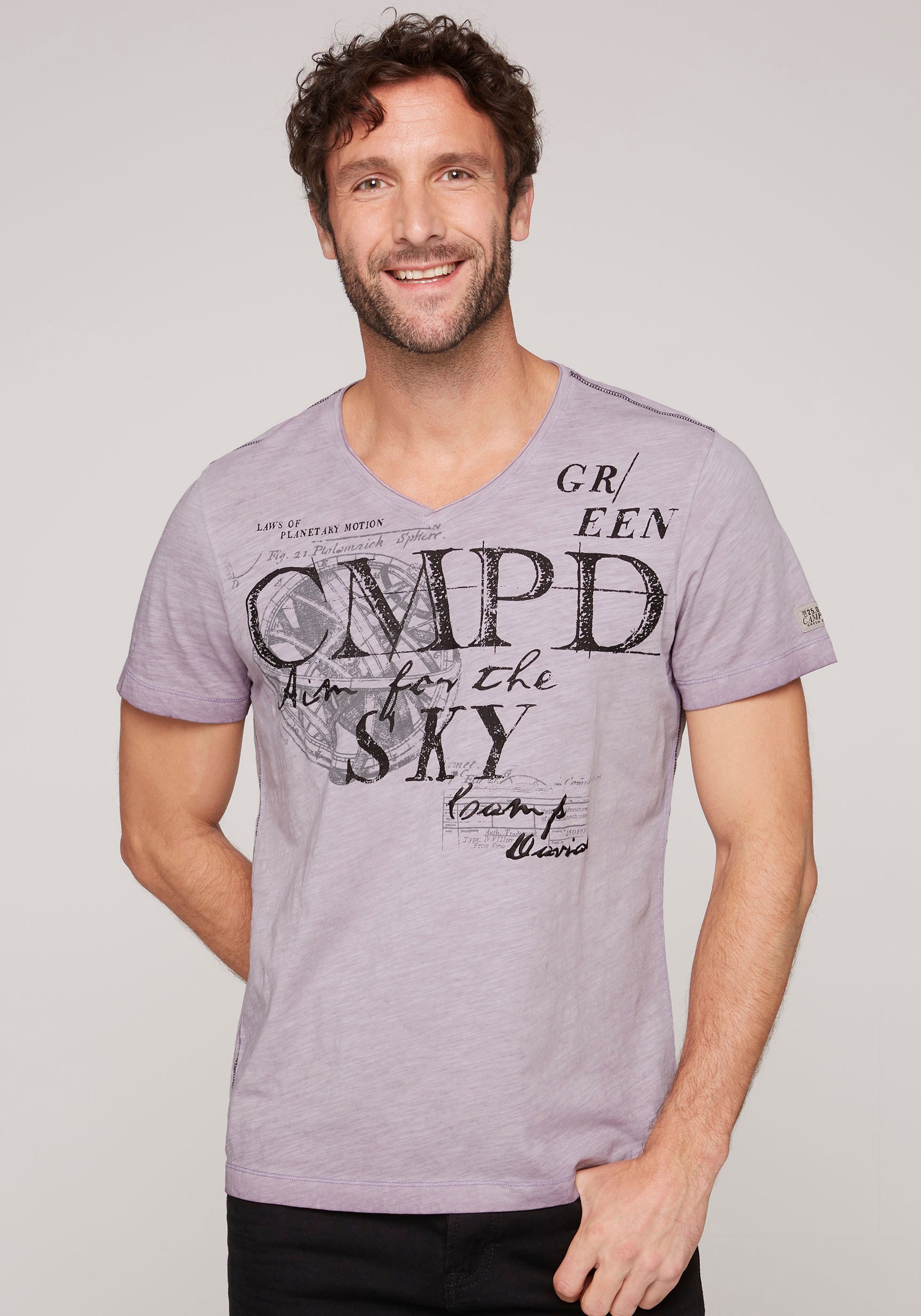 DAVID bestellen CAMP T-Shirt, Logo-Druck mit