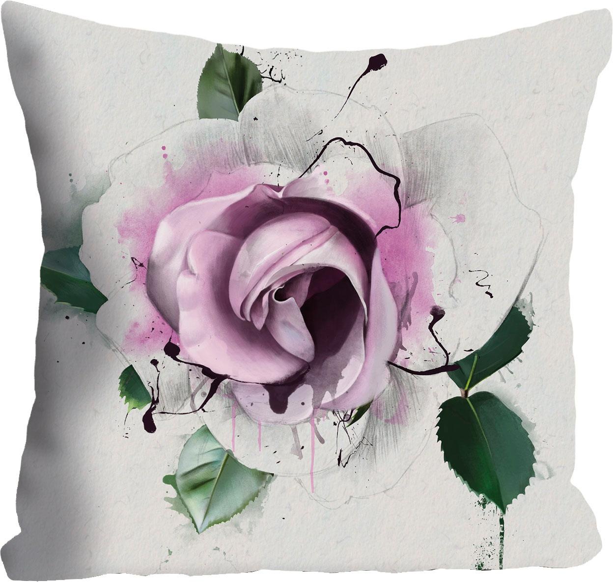 queence Dekokissen »»rosa Blüte««, Kissenhülle ohne Füllung, 1 Stück günstig online kaufen