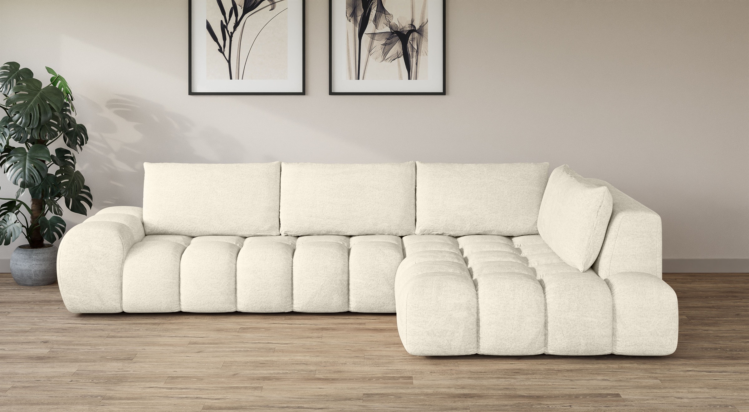 INOSIGN Ecksofa »AZITA Designsofa, elegant und bequem L-Form, Bubble-Optik« günstig online kaufen
