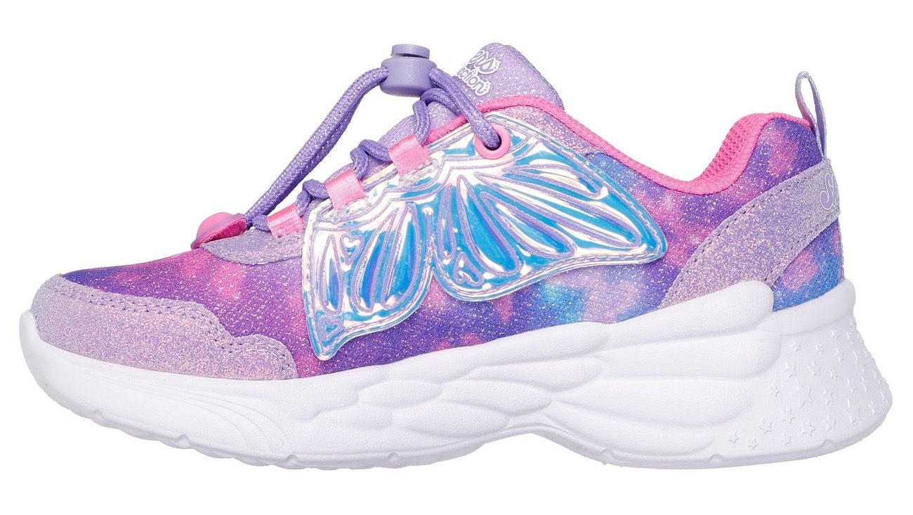 Skechers Slip-On Sneaker »DREAM RACER«, Blink,-Klettschuh mit Herz-Applikation, Größenschablone zum Download