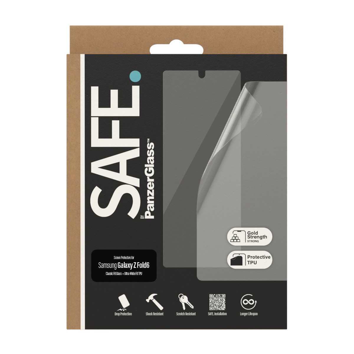 SAFE by PanzerGlass Displayschutzglas »Classic Fit Glass + Ultra-Wide Fit TPU Screen Protection«, für Samsung Galaxy Z Fold6, Displayschutzfolie, Schutzfolie, Bildschirmschutz, kratz- & stoßfest
