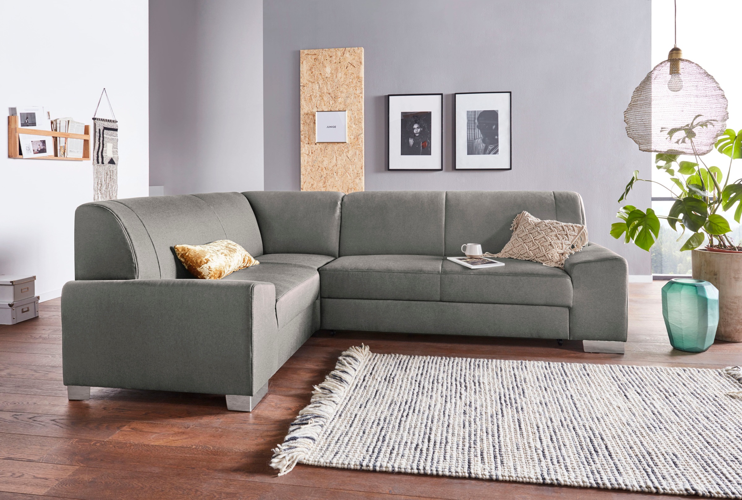 DOMO collection Ecksofa »Anzio in kubischer Formensprache, flache Armlehnen günstig online kaufen