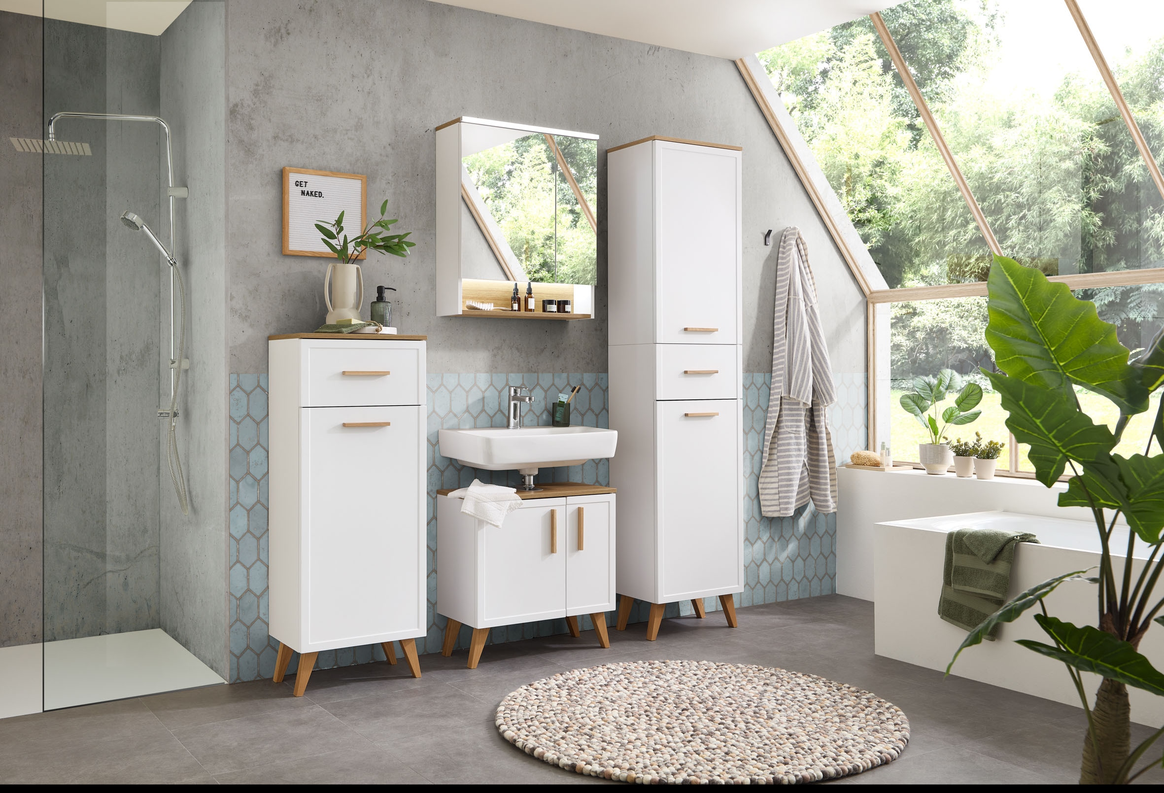 Saphir Badmöbel-Set »5-teilig, mit Soft-Close Türen und Fuß-Set« Set, 7 Stk. tlg.